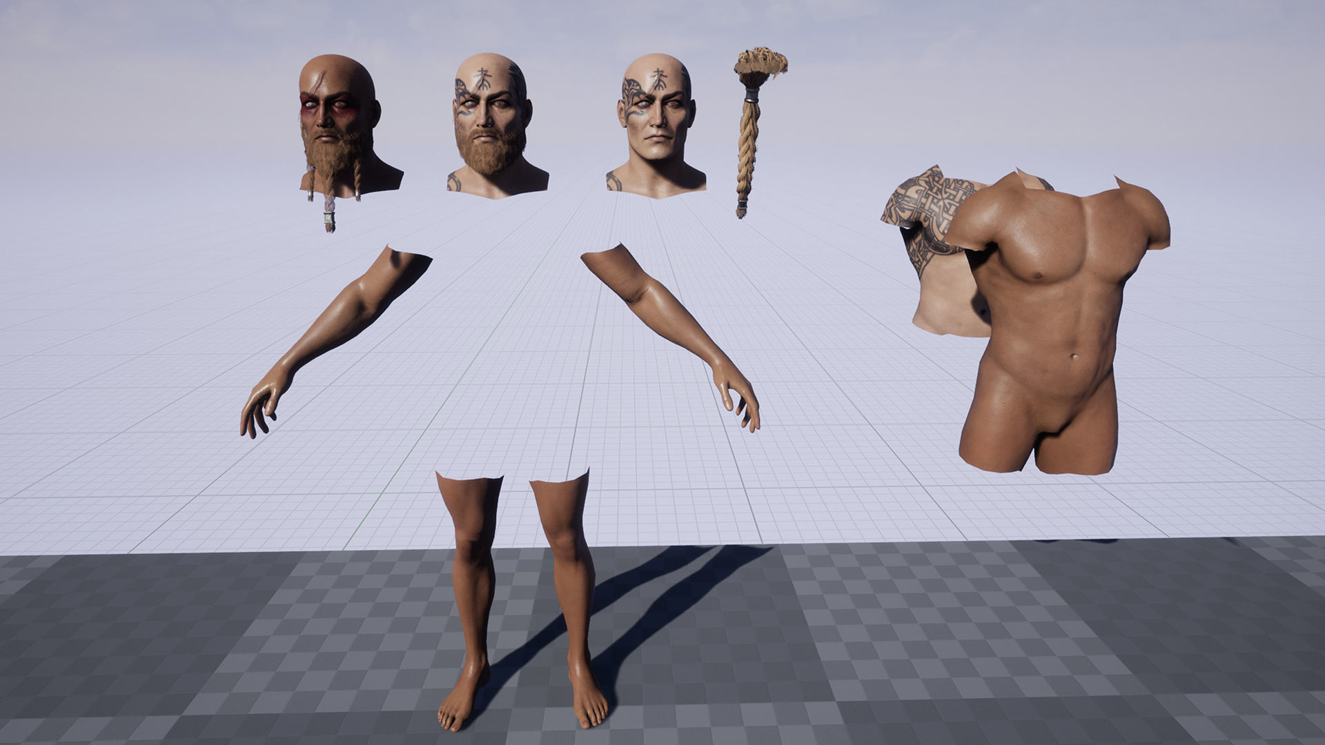 Viking warrior Low-poly 3D model_14