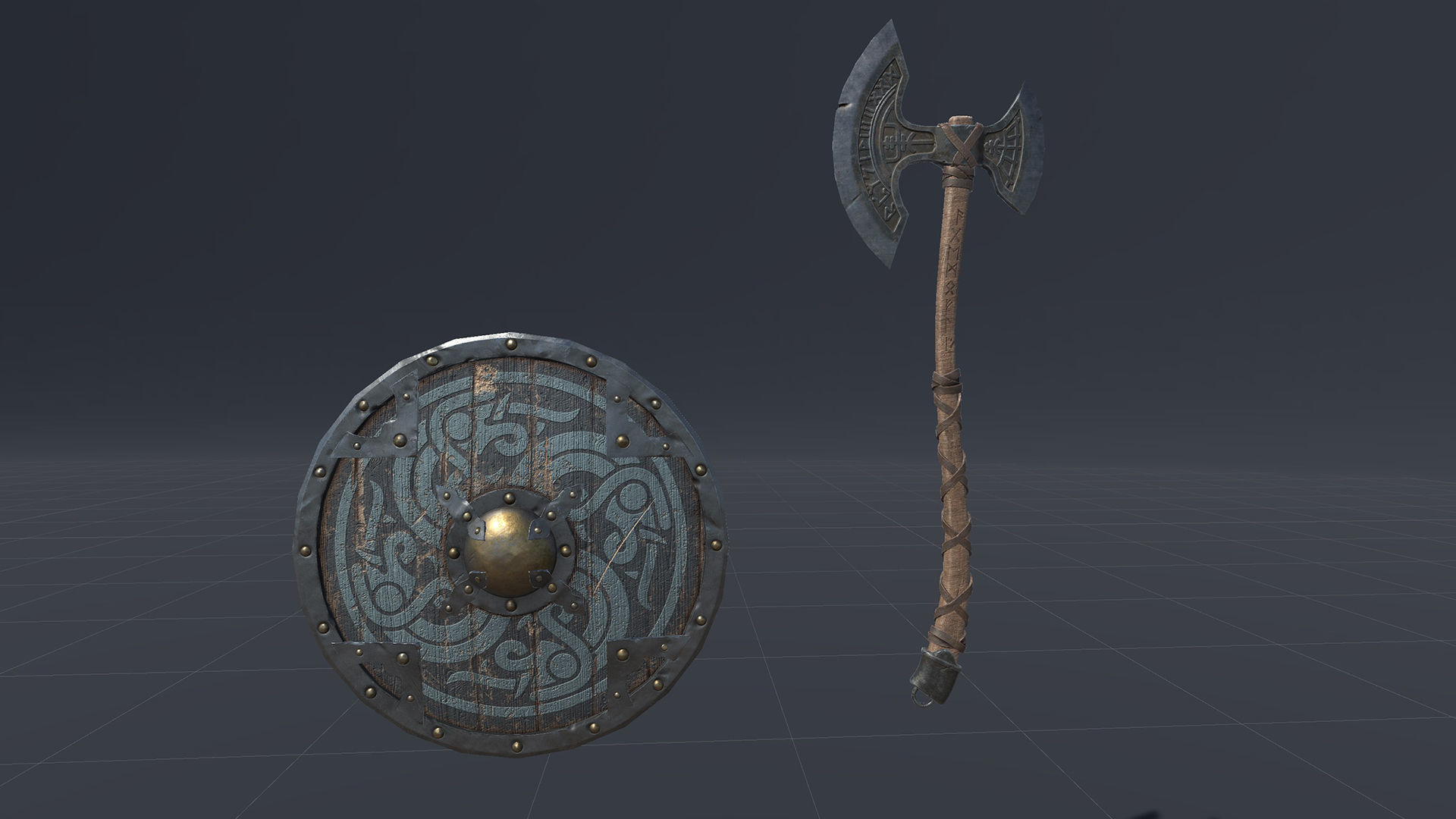 Viking warrior Low-poly 3D model_27