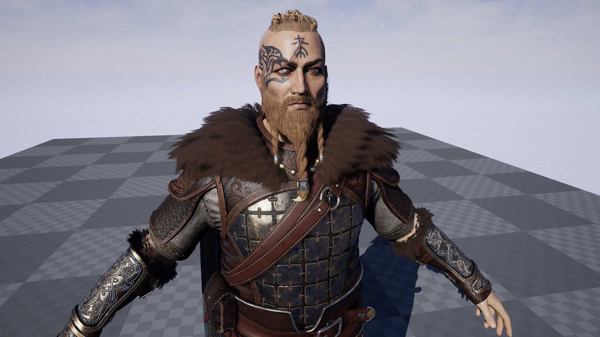 Viking warrior Low-poly 3D model_13