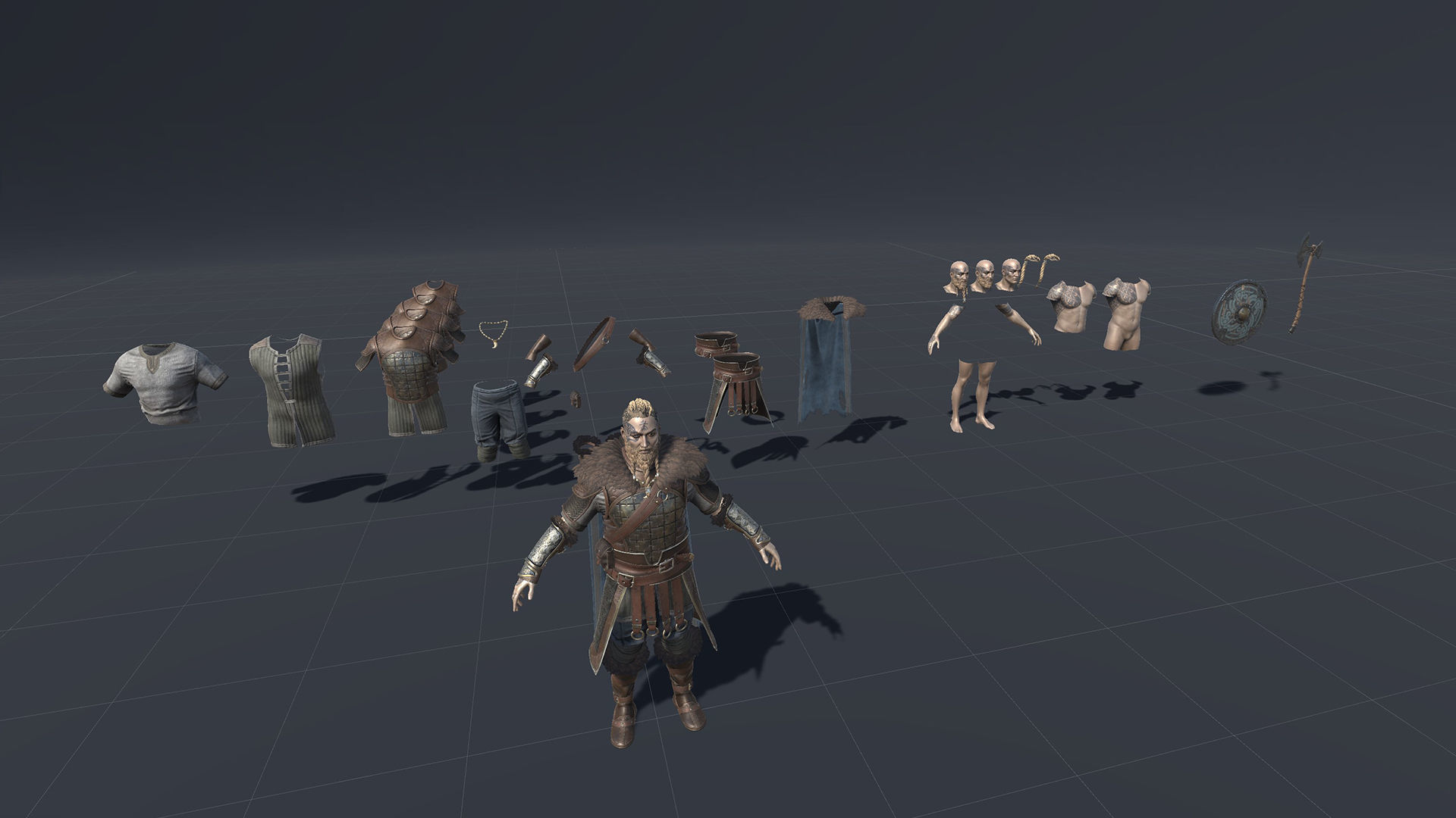 Viking warrior Low-poly 3D model_22