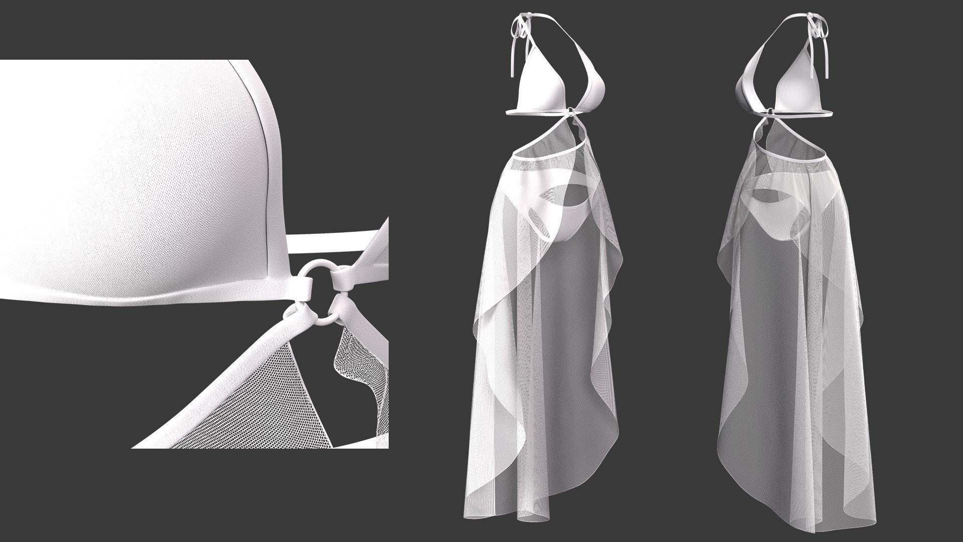 15 women bikinis and underwear Low-poly 3D model_2