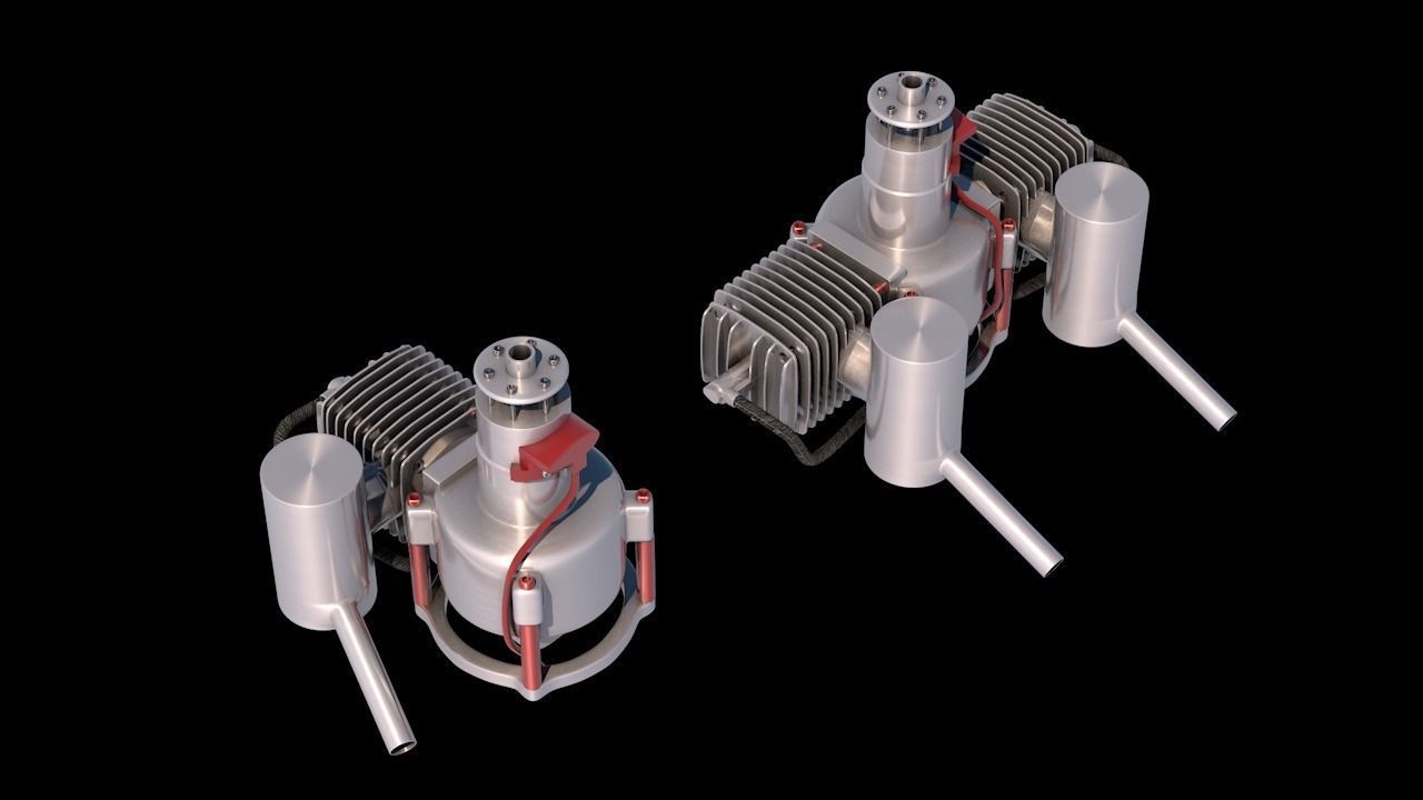 2 Stroke Radio Controlled Gas Engine Free low-poly 3D model
