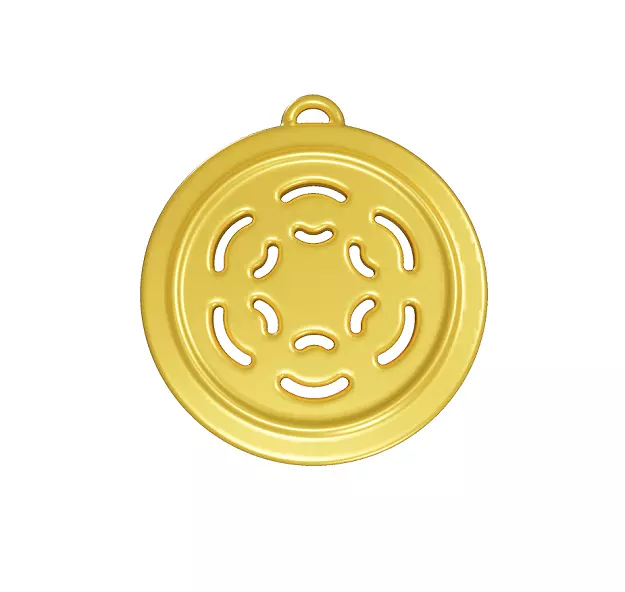 Spectacular Gold Medal Low-poly 3D model_0