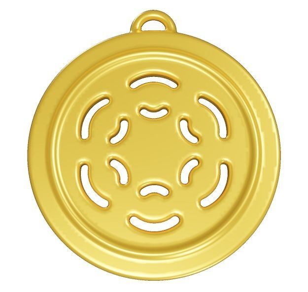 Spectacular Gold Medal Low-poly 3D model_1