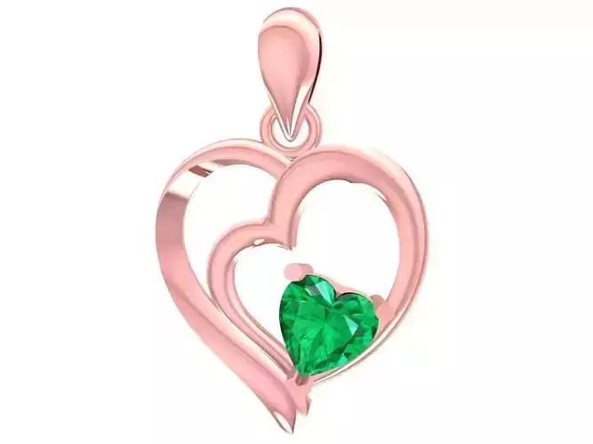 diamond heart in heart pendant 3049