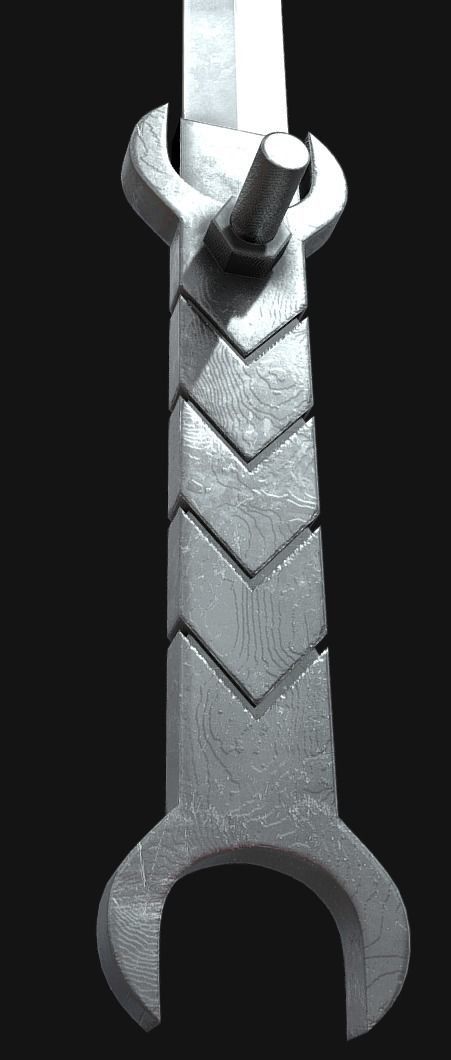 Wrench Blade Low-poly 3D model_9
