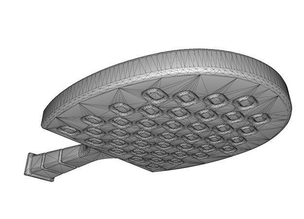 Classic Table Tennis Racquet Low-poly 3D model_3