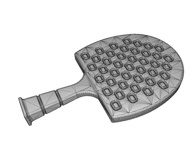 Classic Table Tennis Racquet Low-poly 3D model_2