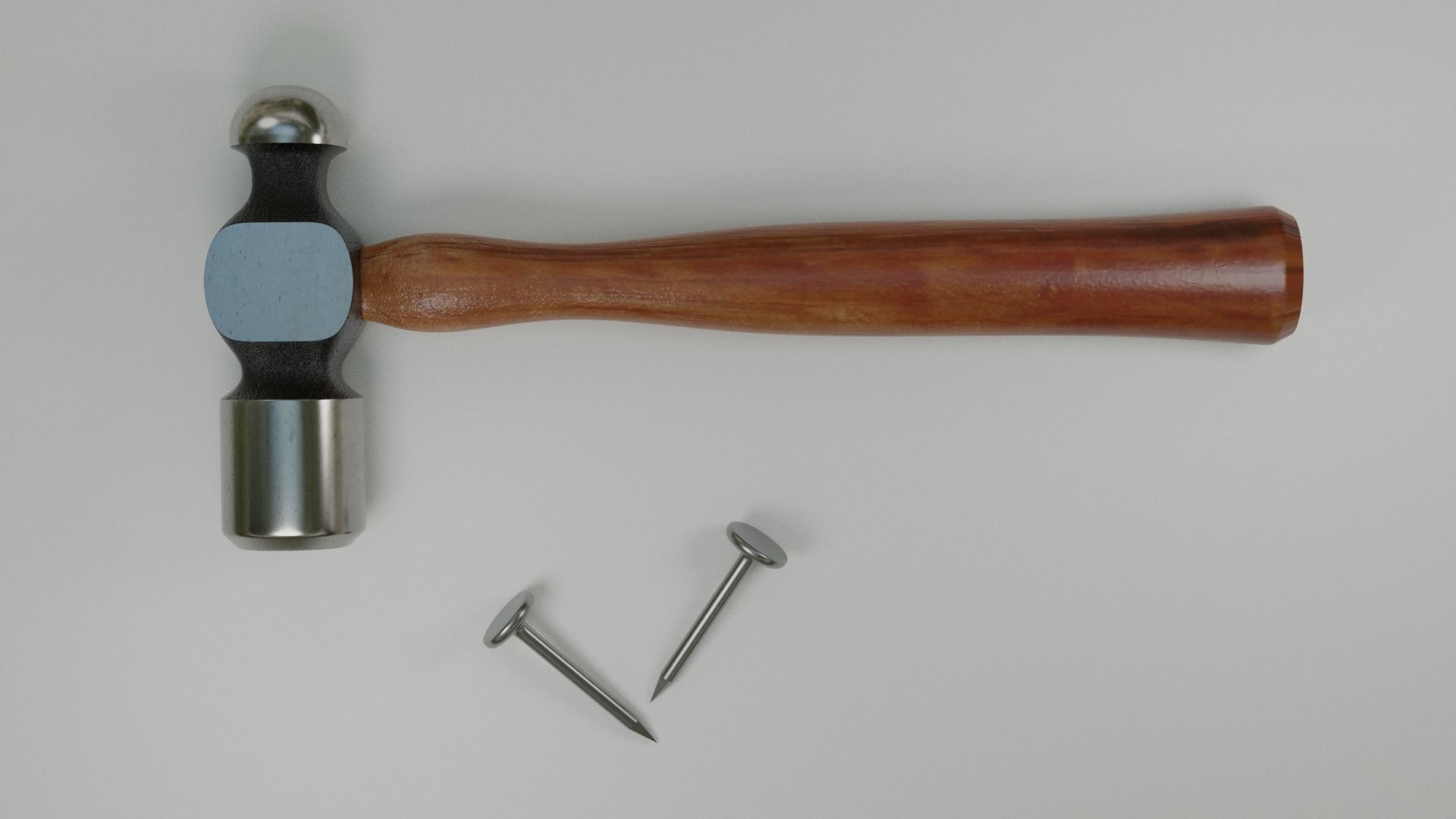 Wooden Hammer 3D model_2