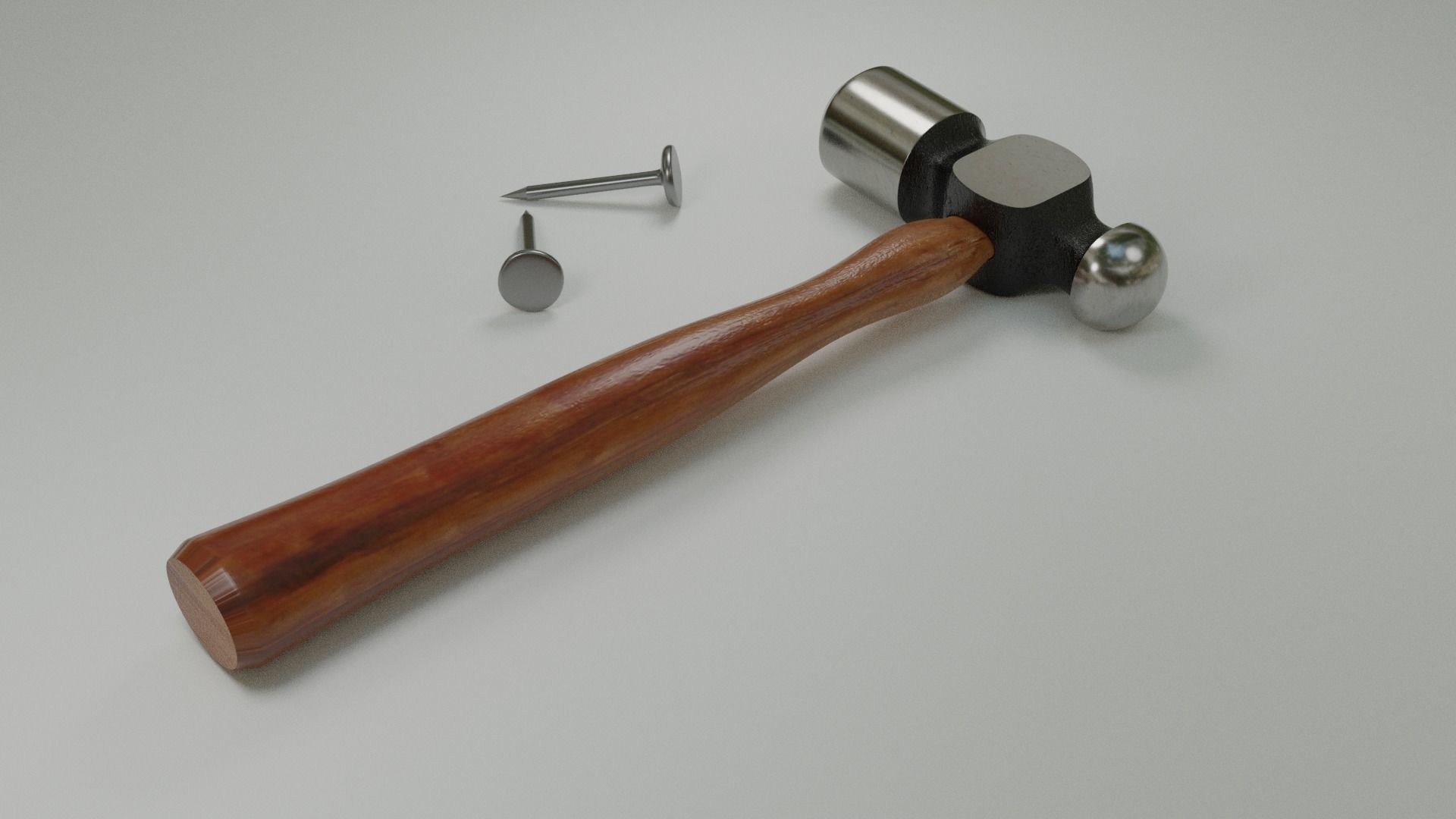 Wooden Hammer 3D model_1