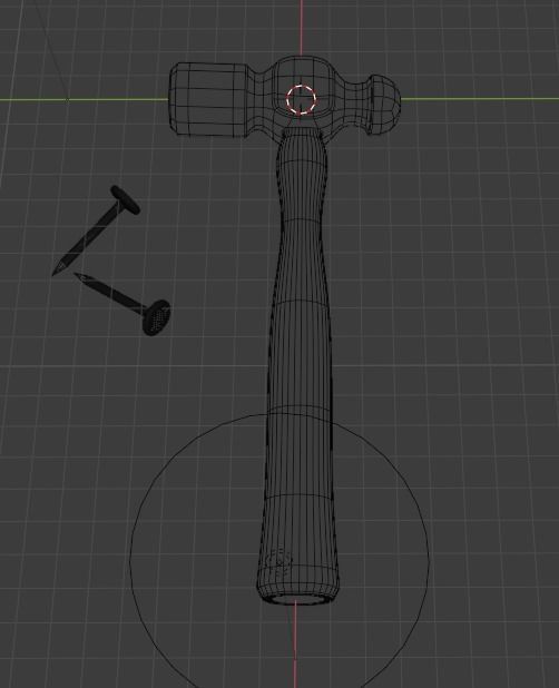 Wooden Hammer 3D model_4
