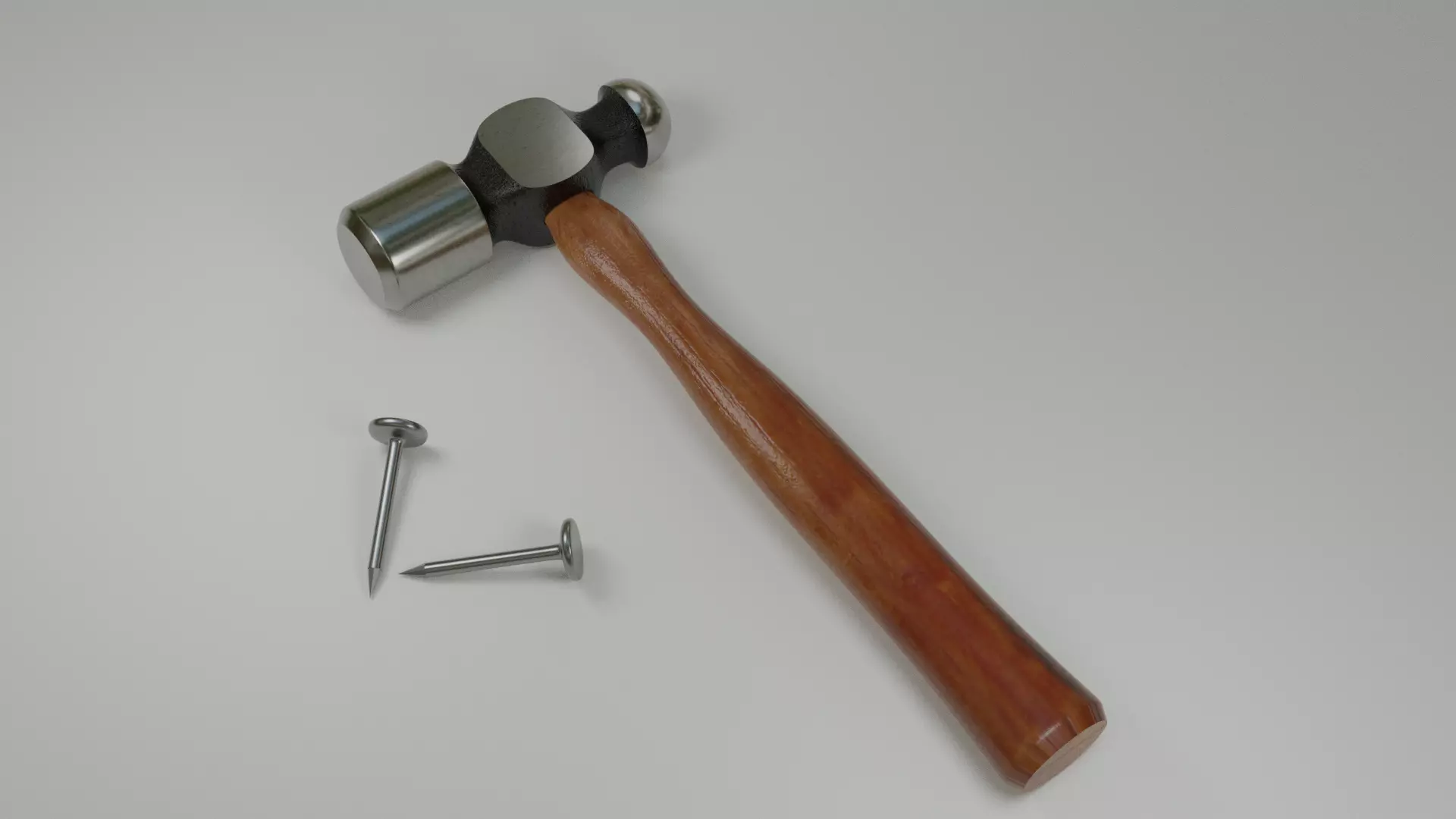 Wooden Hammer 3D model_0