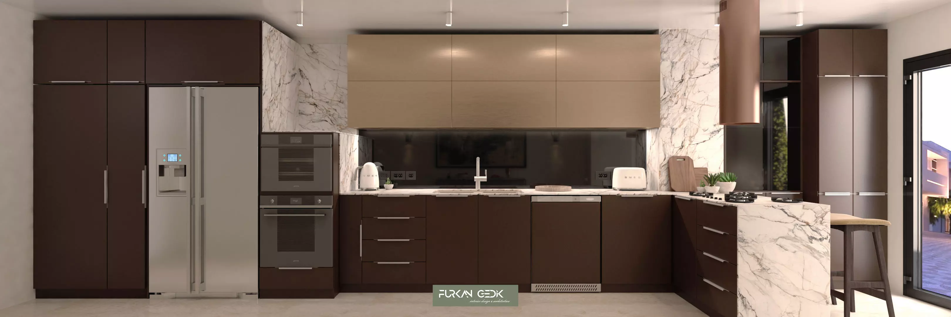 Kitchen Design Gold Modern FGM 3D model