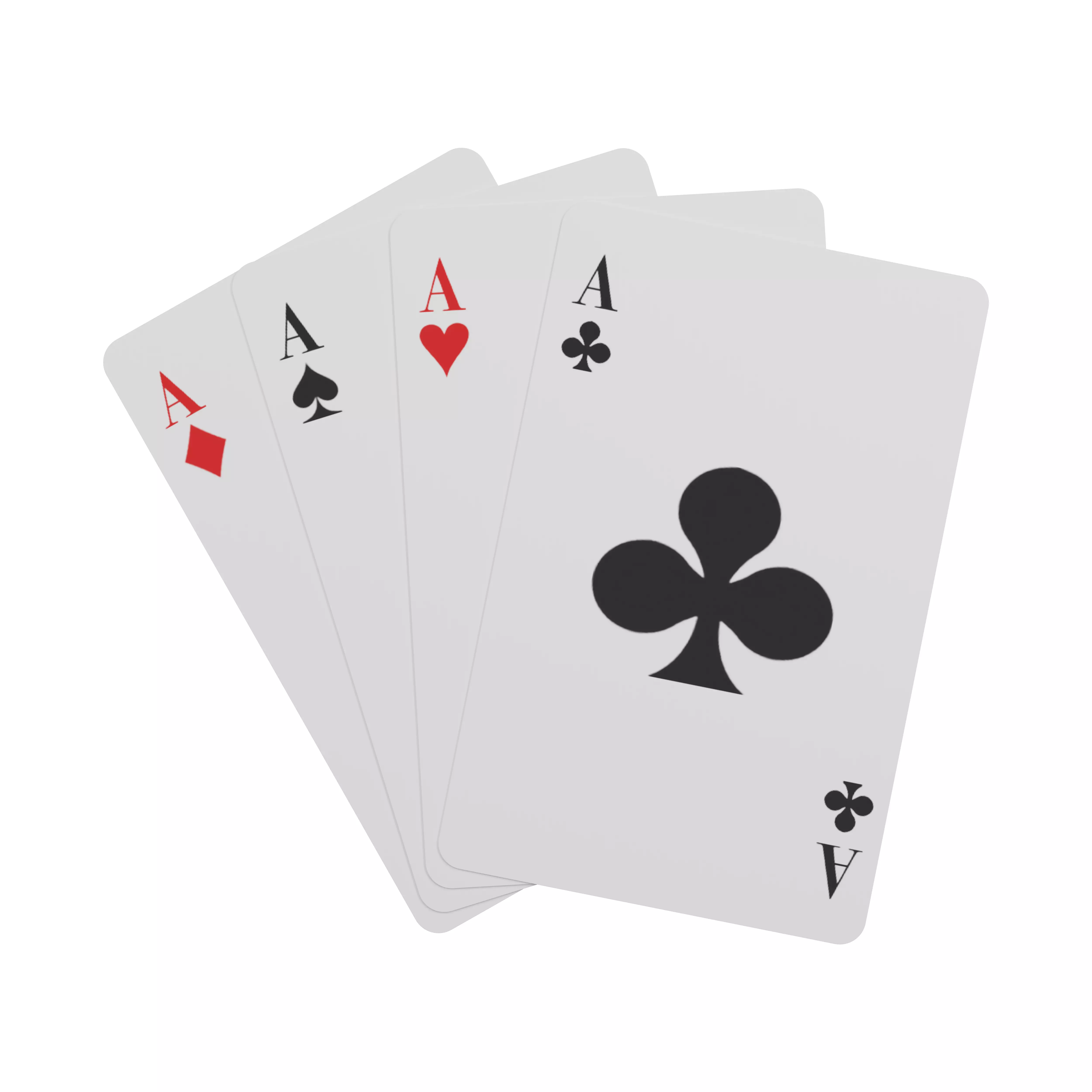 Four Playing Cards - 4 Cartas de Baralho Low-poly 3D model