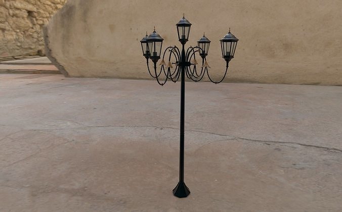 Street retro lights  Low-poly 3D model