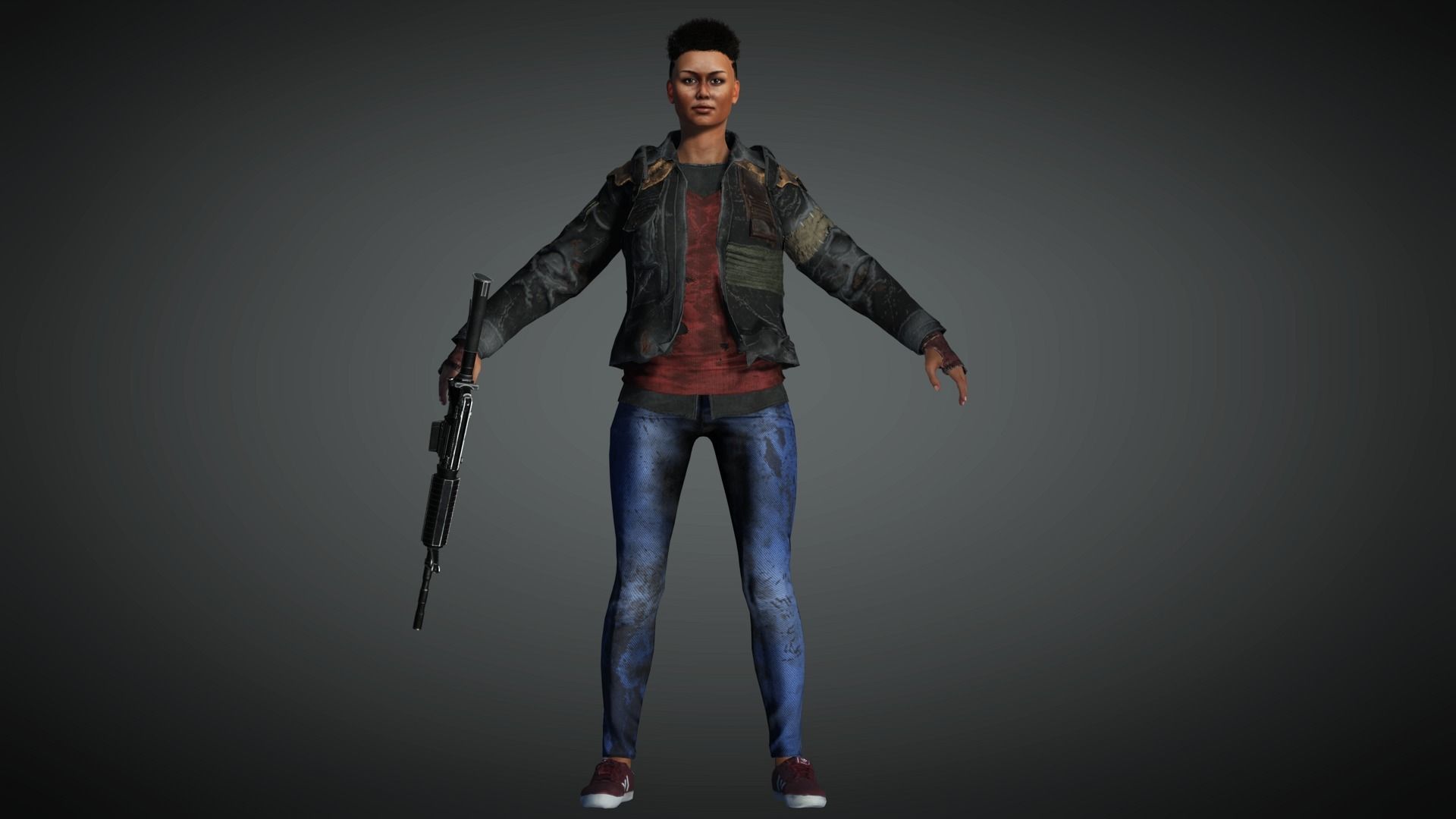 AAA Apocalypse Female Character 05 Low-poly 3D model_1