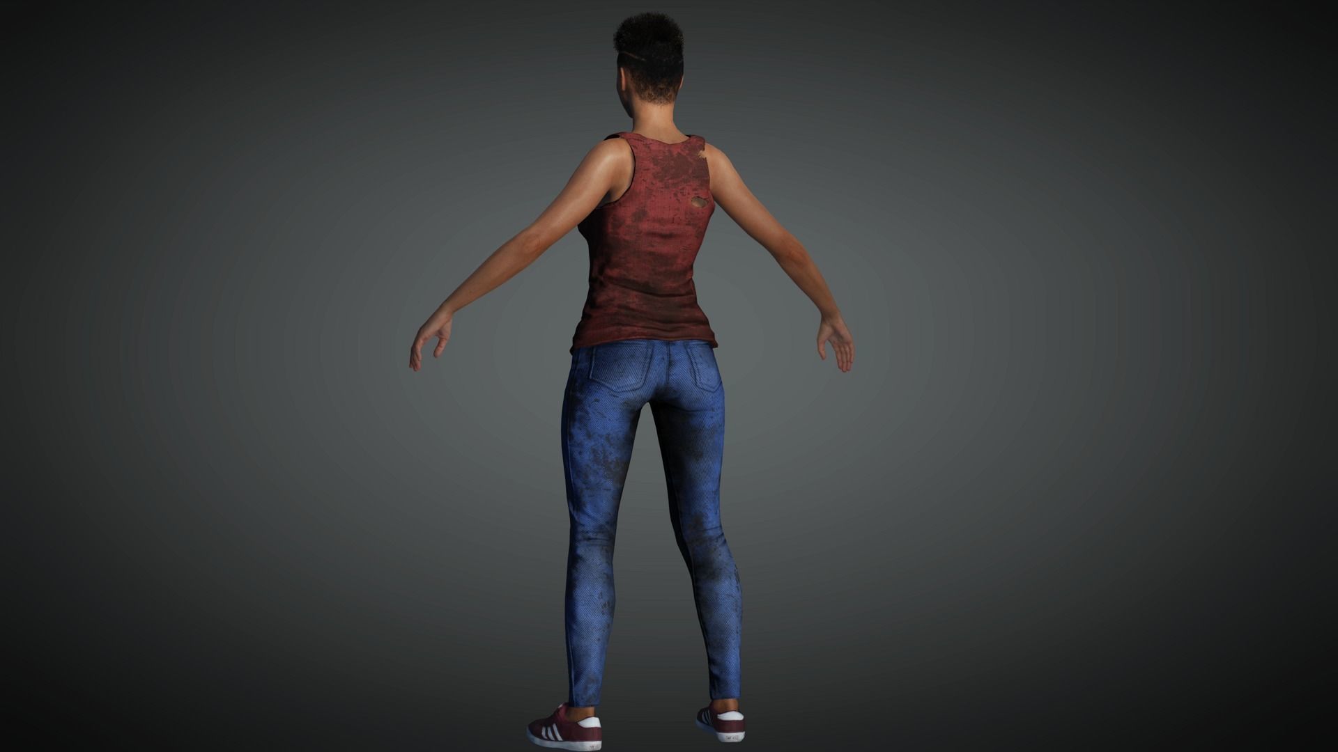 AAA Apocalypse Female Character 05 Low-poly 3D model_12