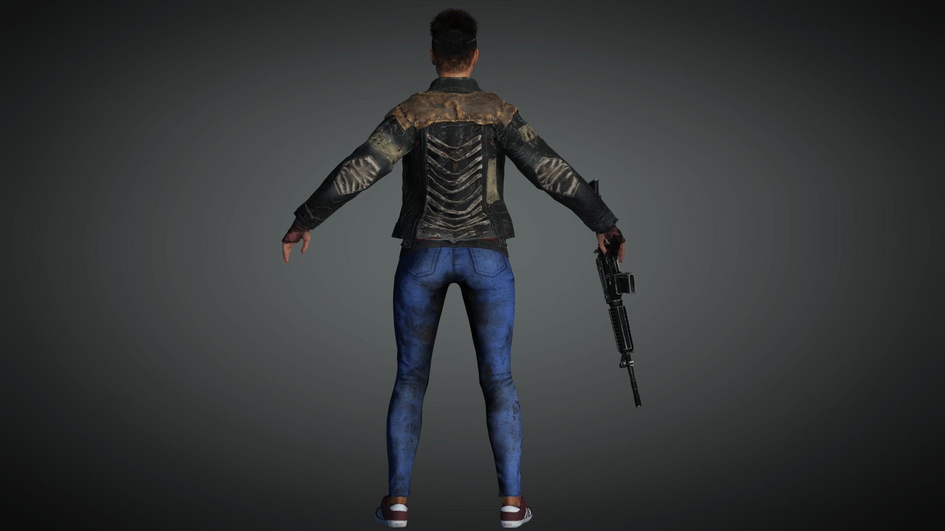 AAA Apocalypse Female Character 05 Low-poly 3D model_7