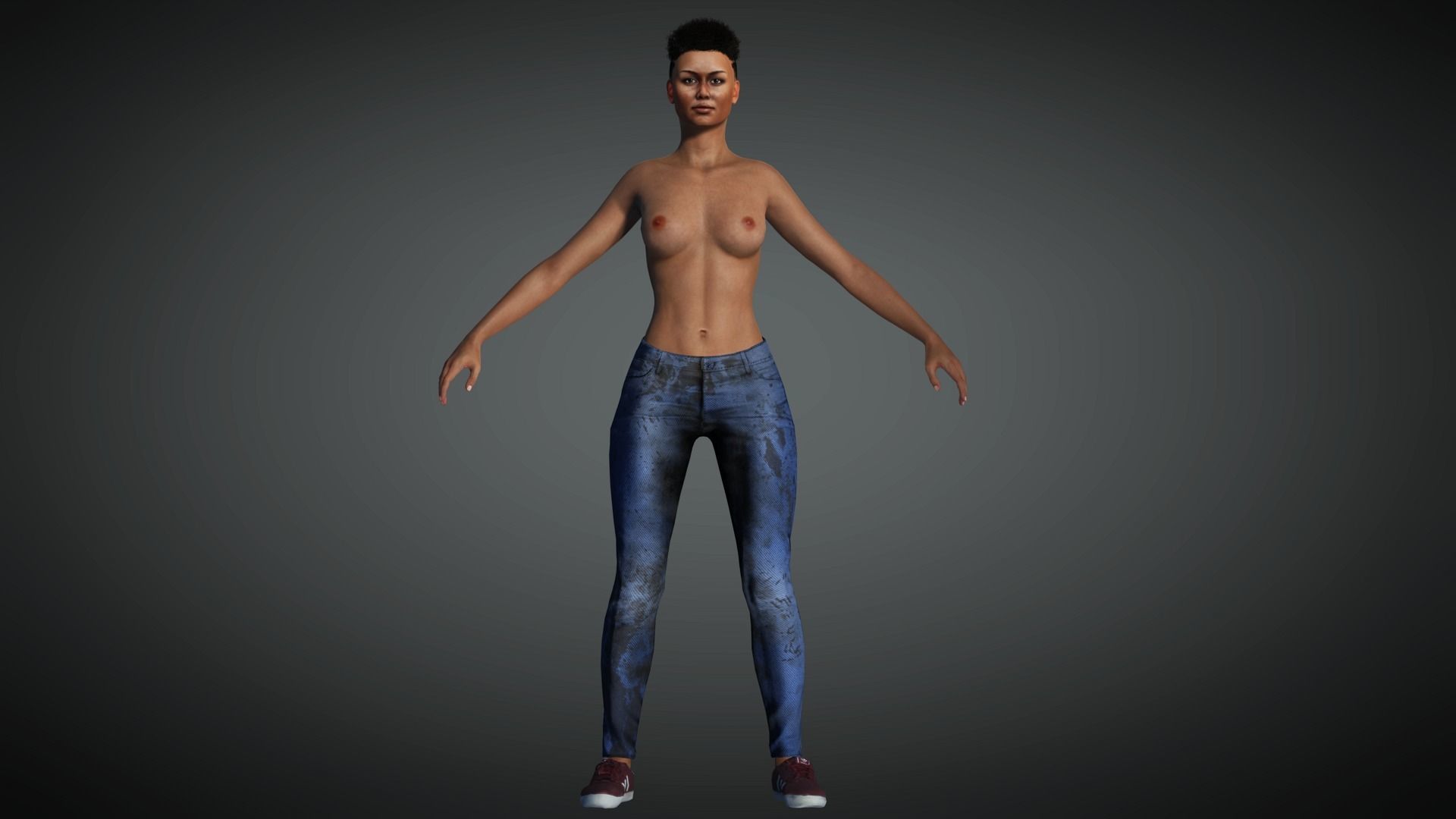 AAA Apocalypse Female Character 05 Low-poly 3D model_3