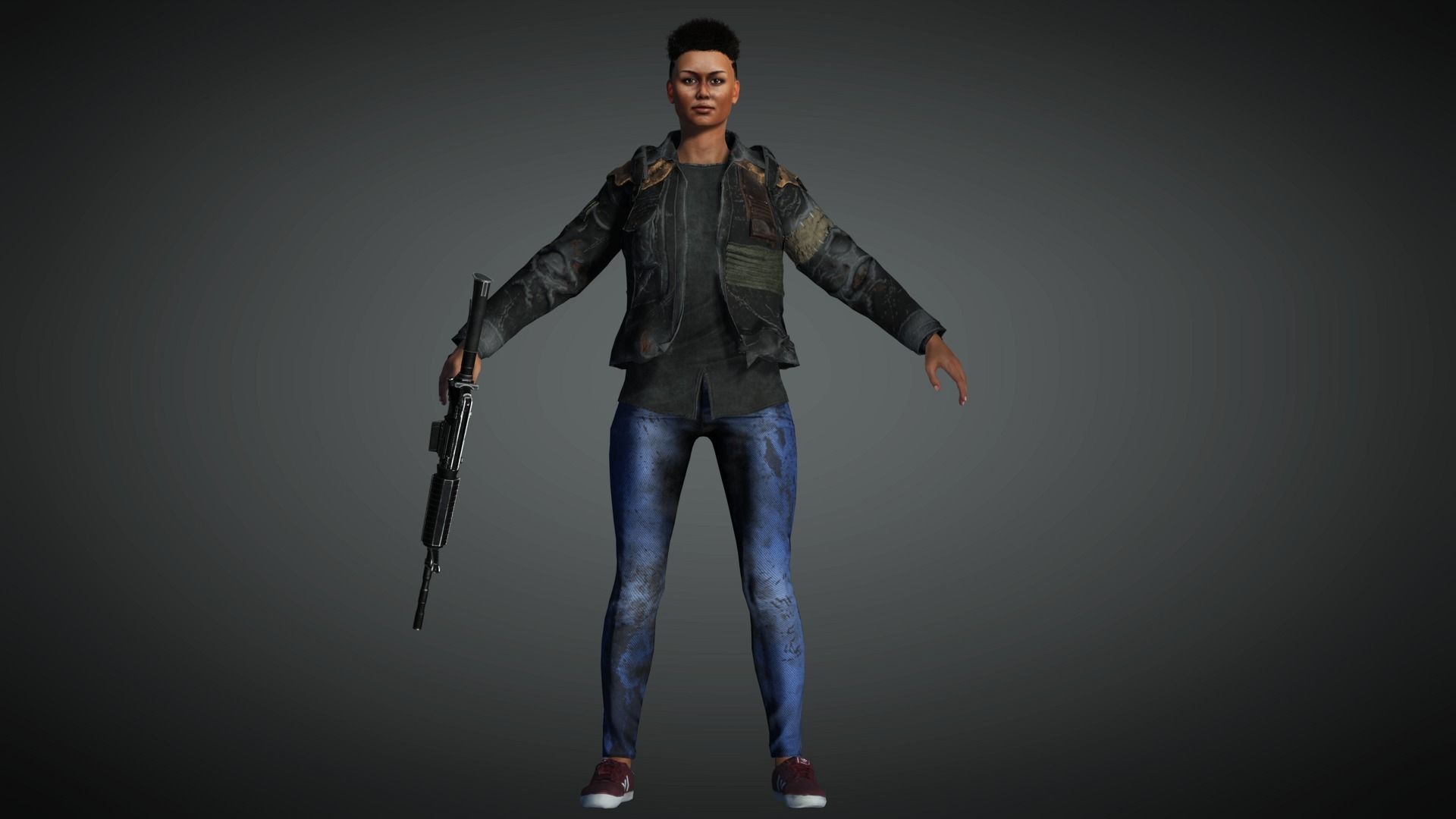 AAA Apocalypse Female Character 05 Low-poly 3D model_2