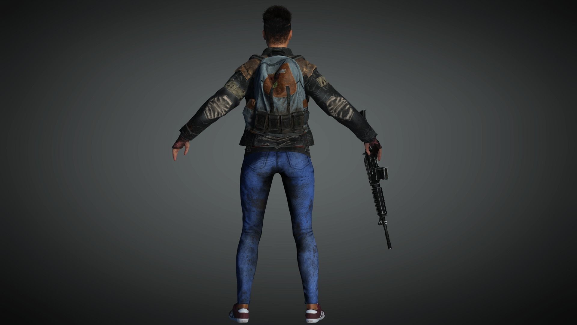 AAA Apocalypse Female Character 05 Low-poly 3D model_6