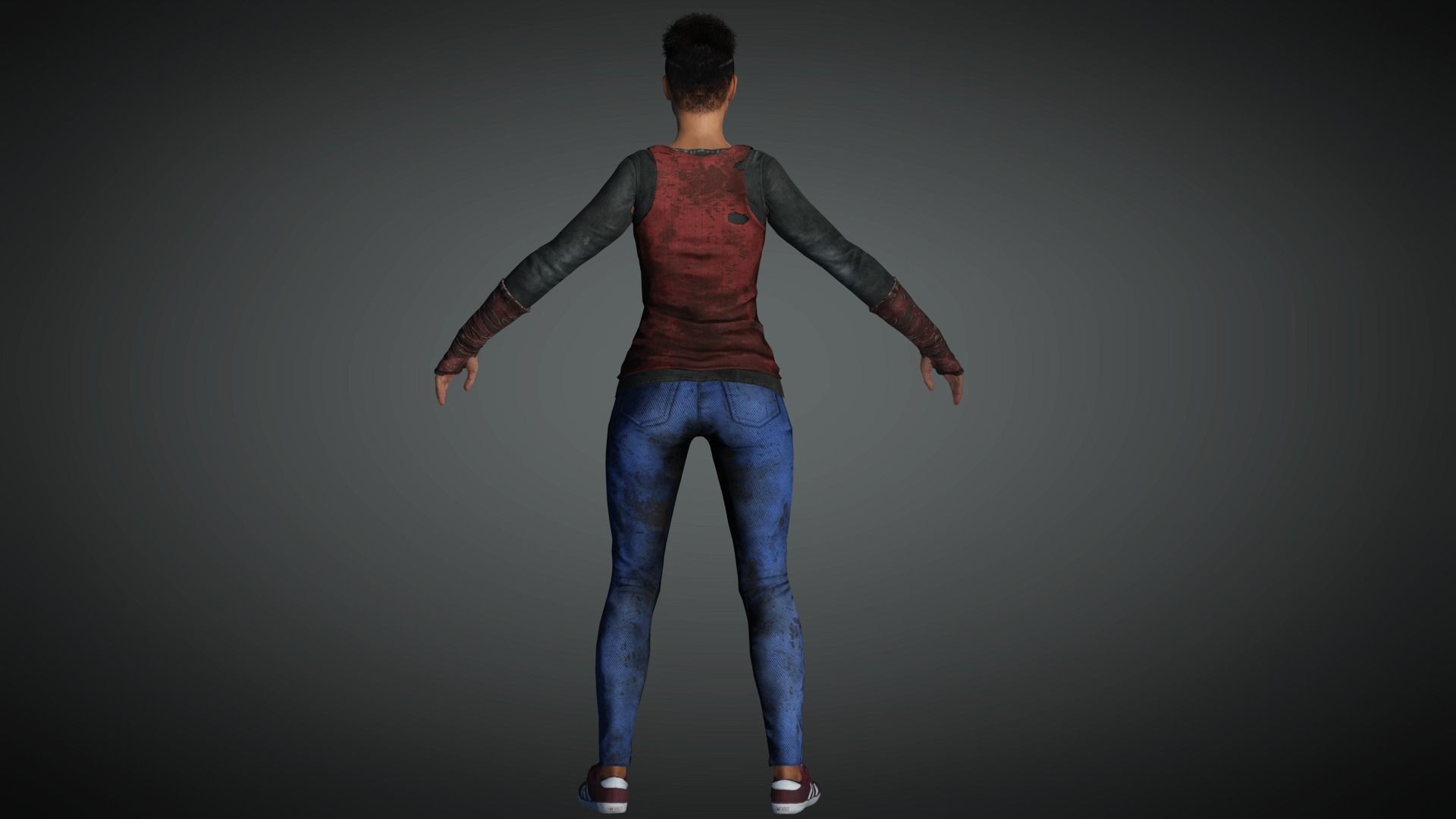 AAA Apocalypse Female Character 05 Low-poly 3D model_8