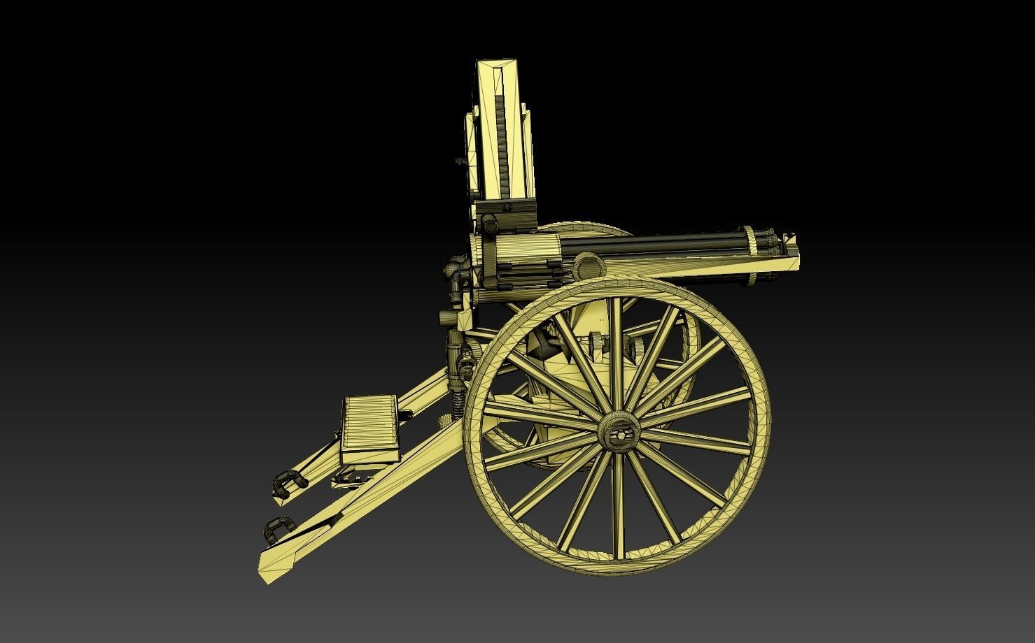 Palmcrantz Nordenfelt Mechanical Machine Gun 3D print model_5