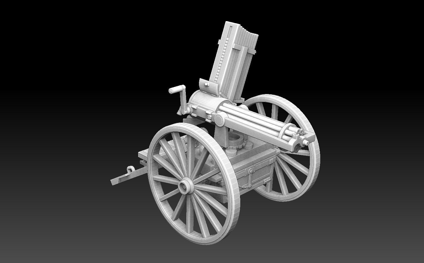 Palmcrantz Nordenfelt Mechanical Machine Gun 3D print model_2