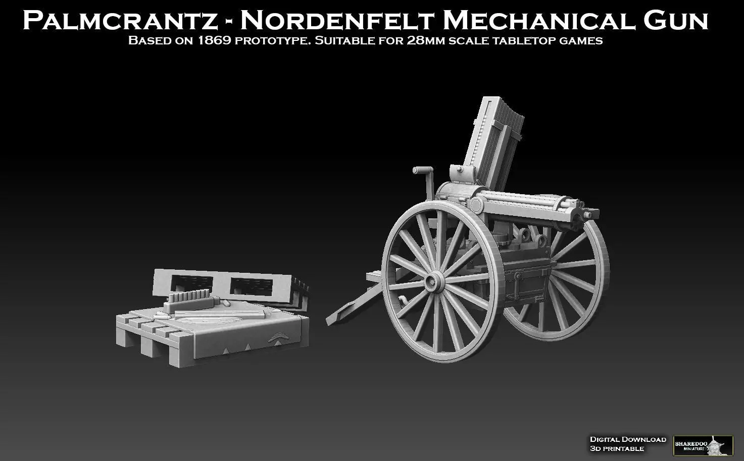 Palmcrantz Nordenfelt Mechanical Machine Gun 3D print model_0