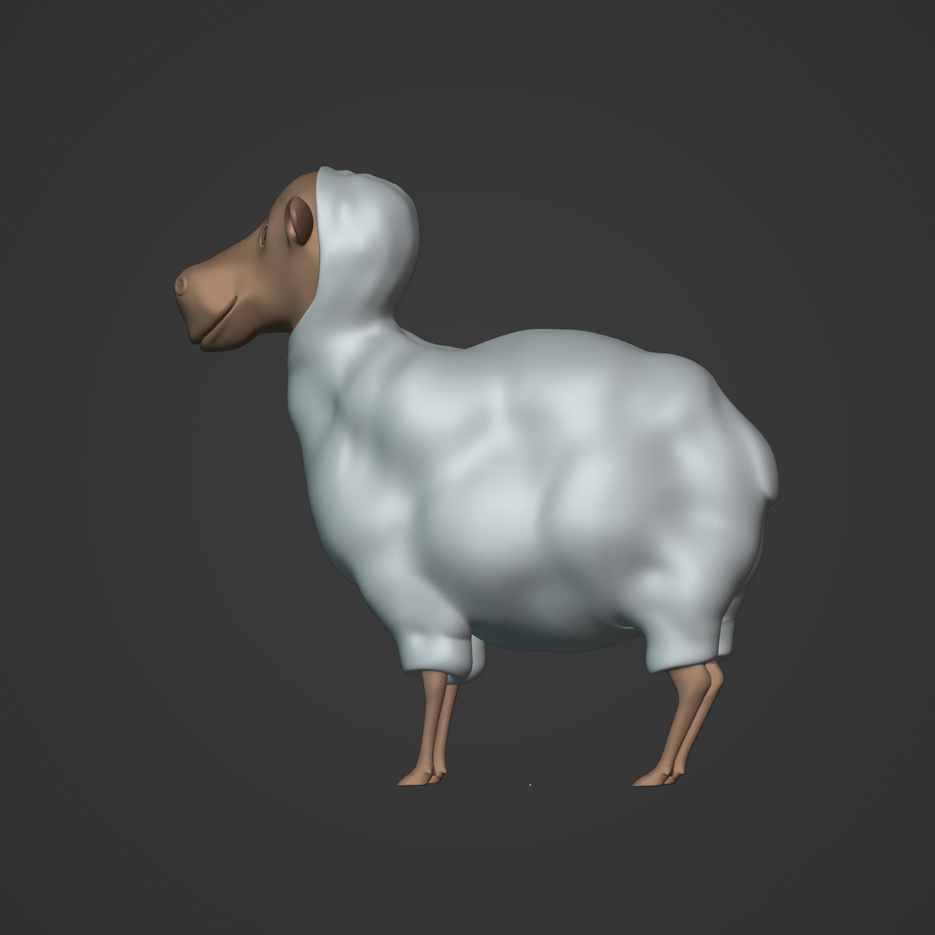 Cartoon Sheep Low-poly 3D model_5