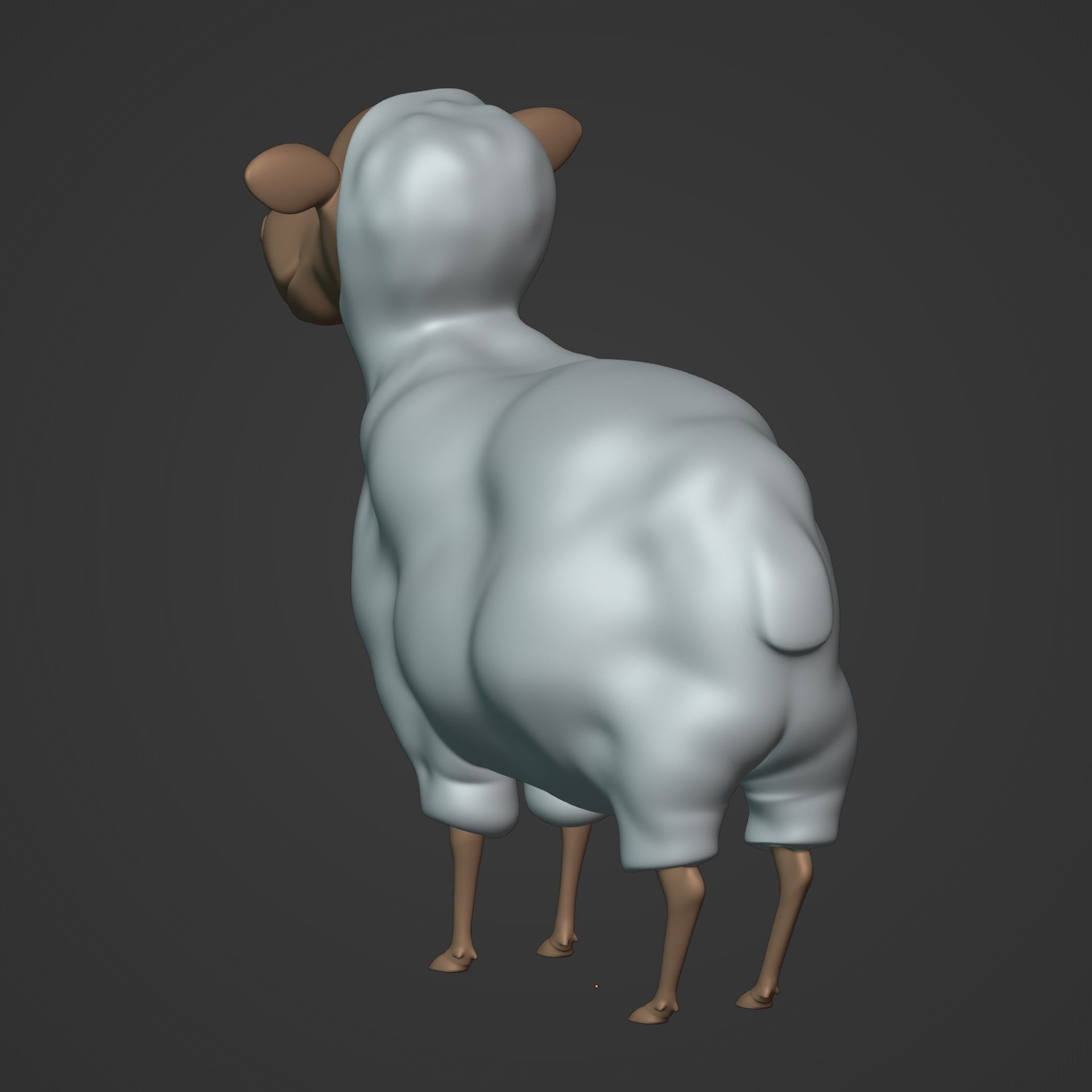 Cartoon Sheep Low-poly 3D model_7