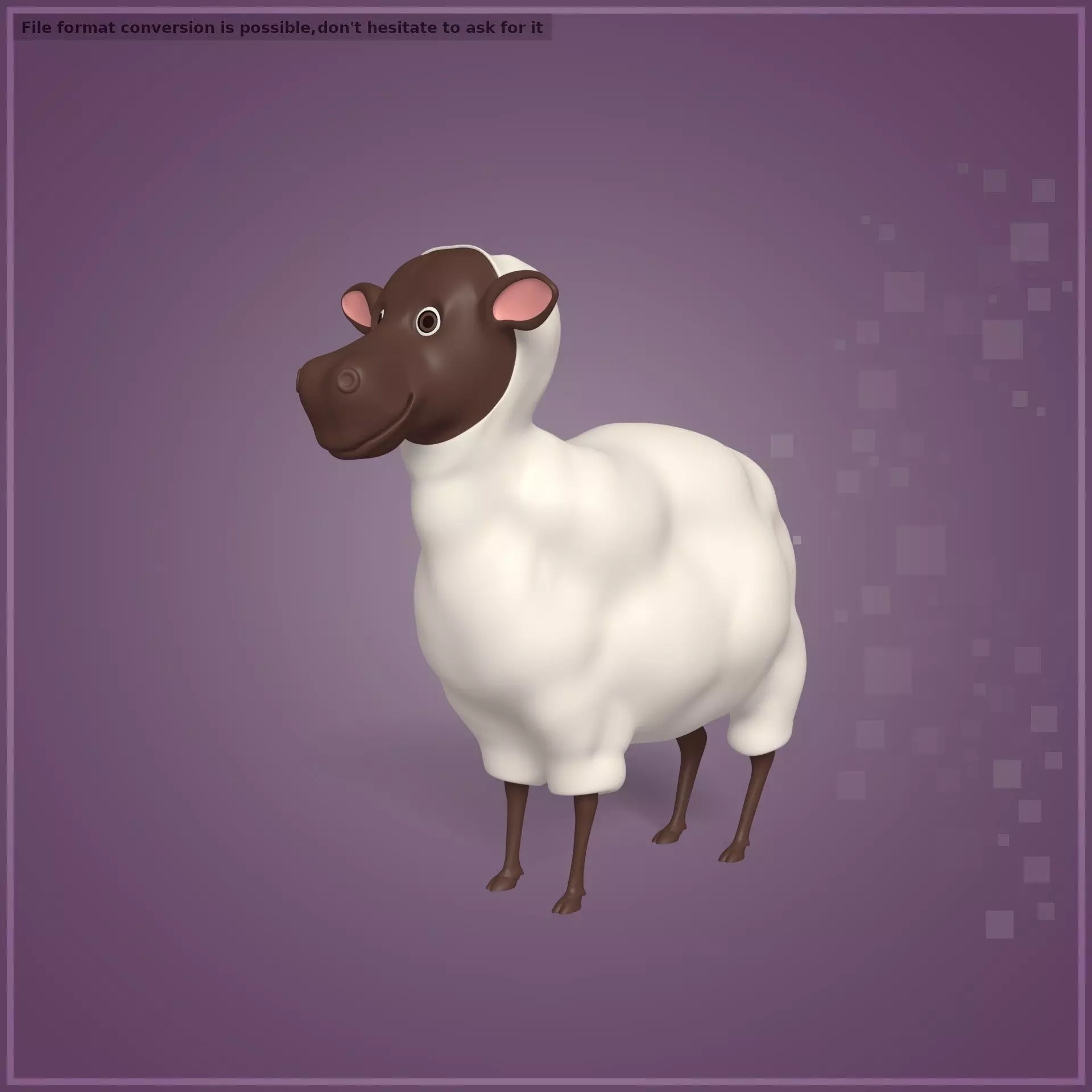 Cartoon Sheep Low-poly 3D model_0