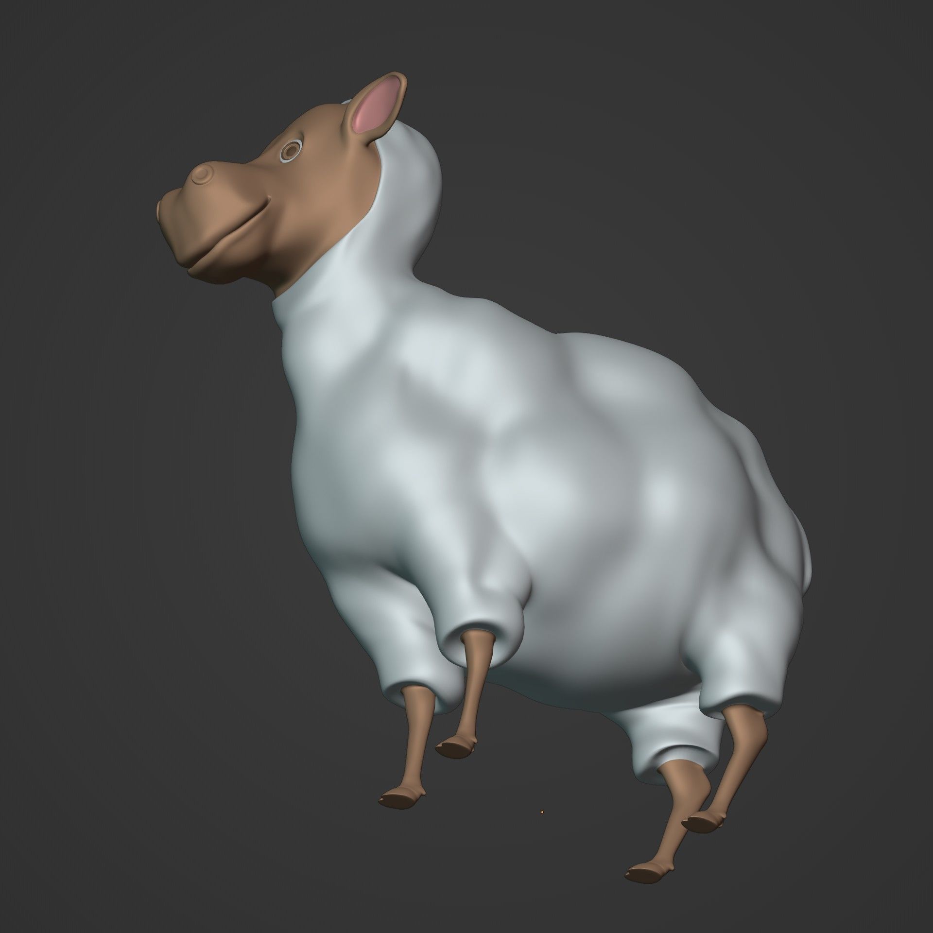 Cartoon Sheep Low-poly 3D model_11