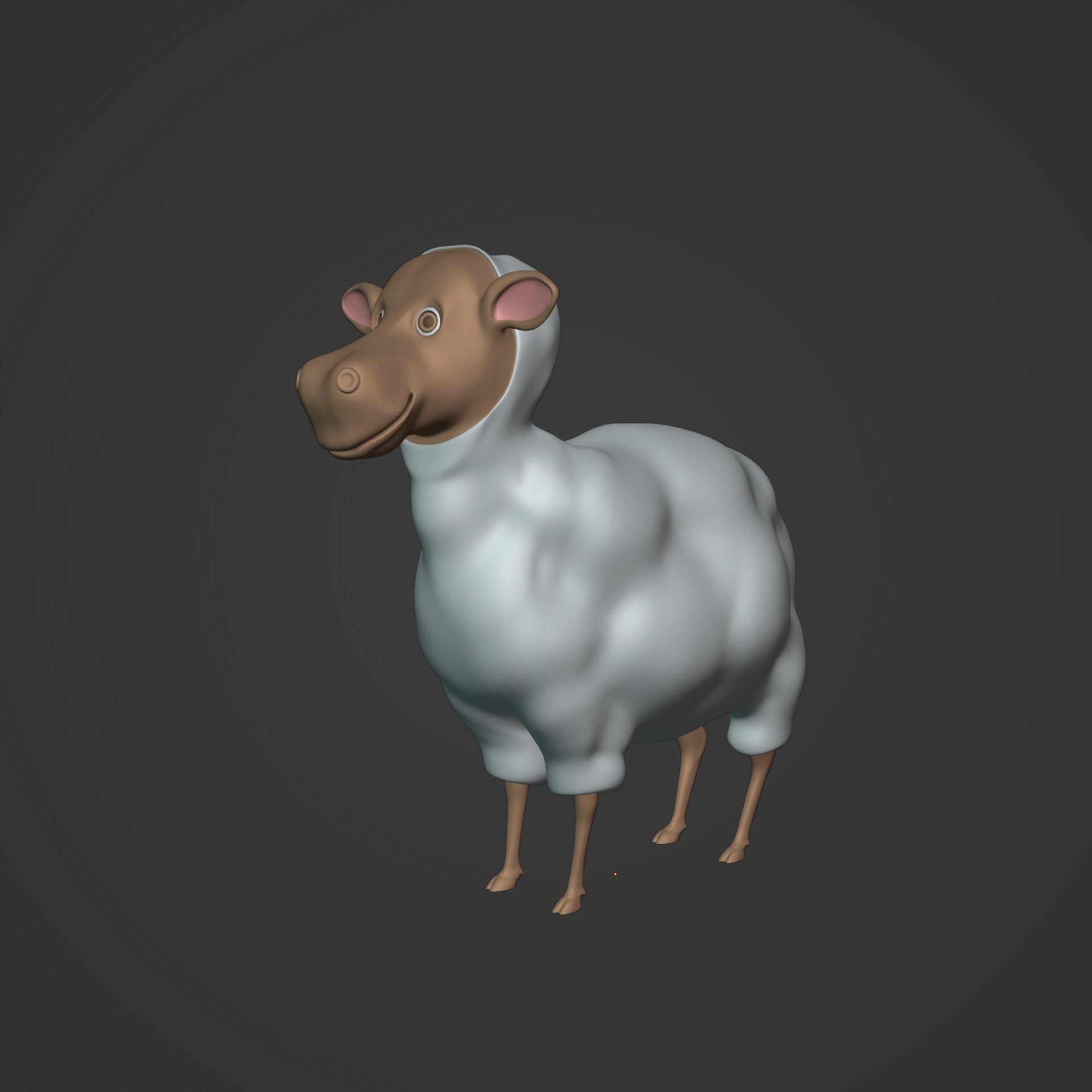 Cartoon Sheep Low-poly 3D model_1