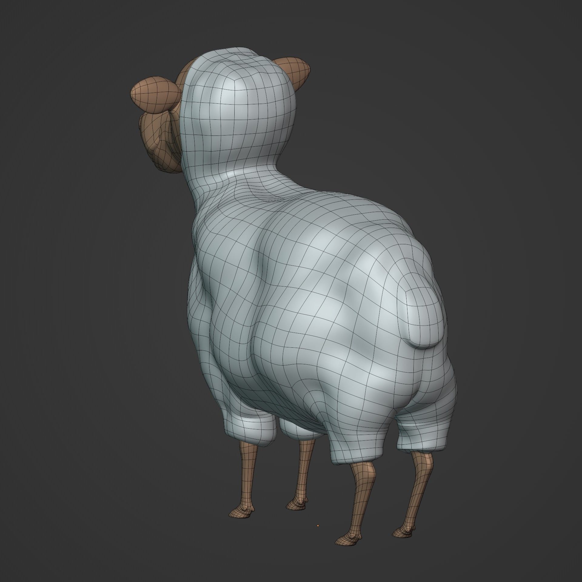Cartoon Sheep Low-poly 3D model_8