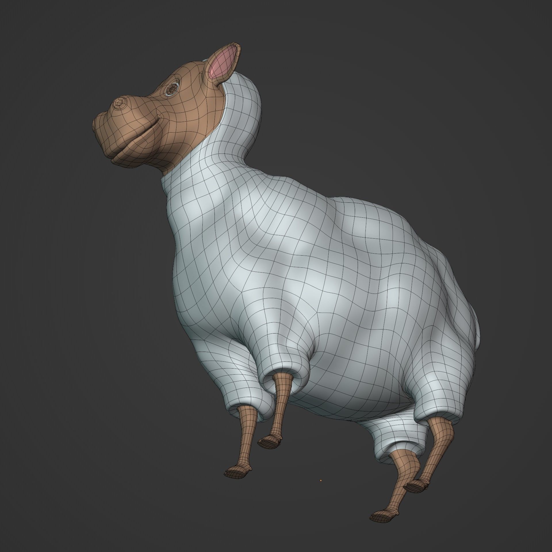 Cartoon Sheep Low-poly 3D model_12