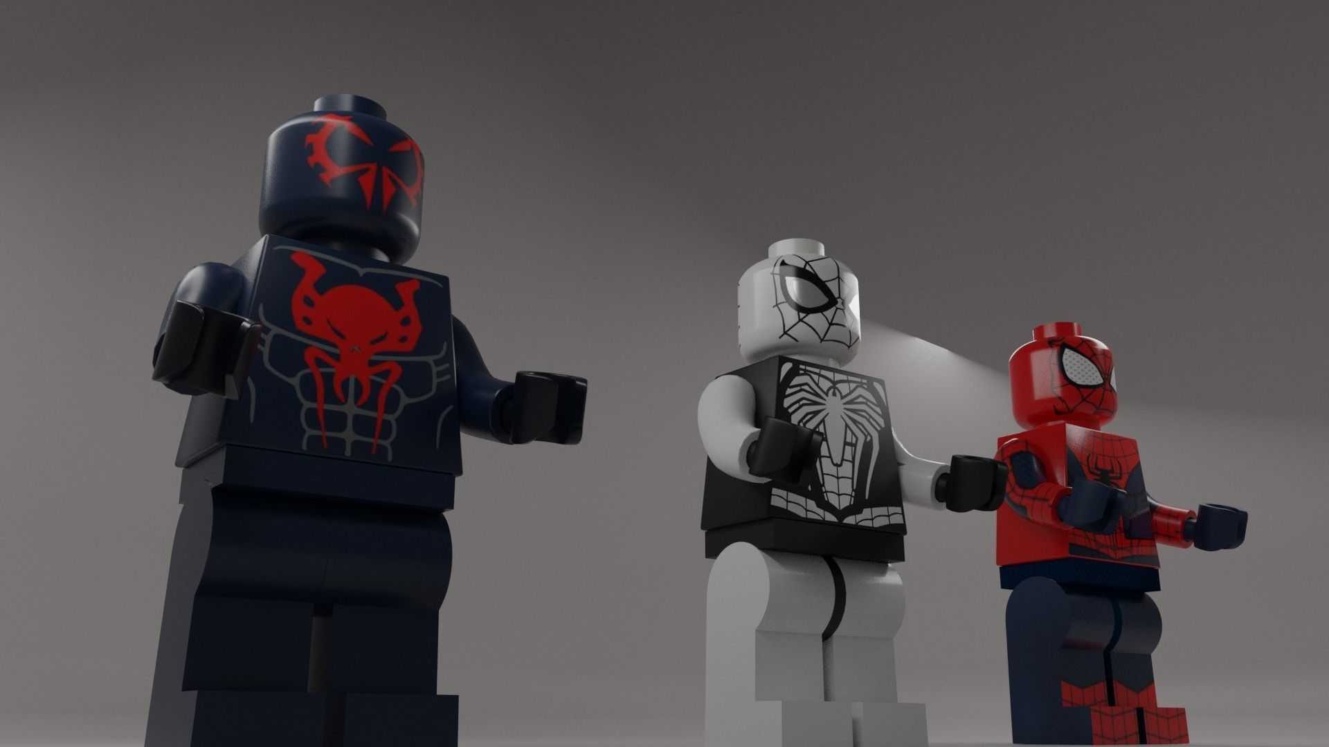 3 lego spiderman Low-poly 3D model_1