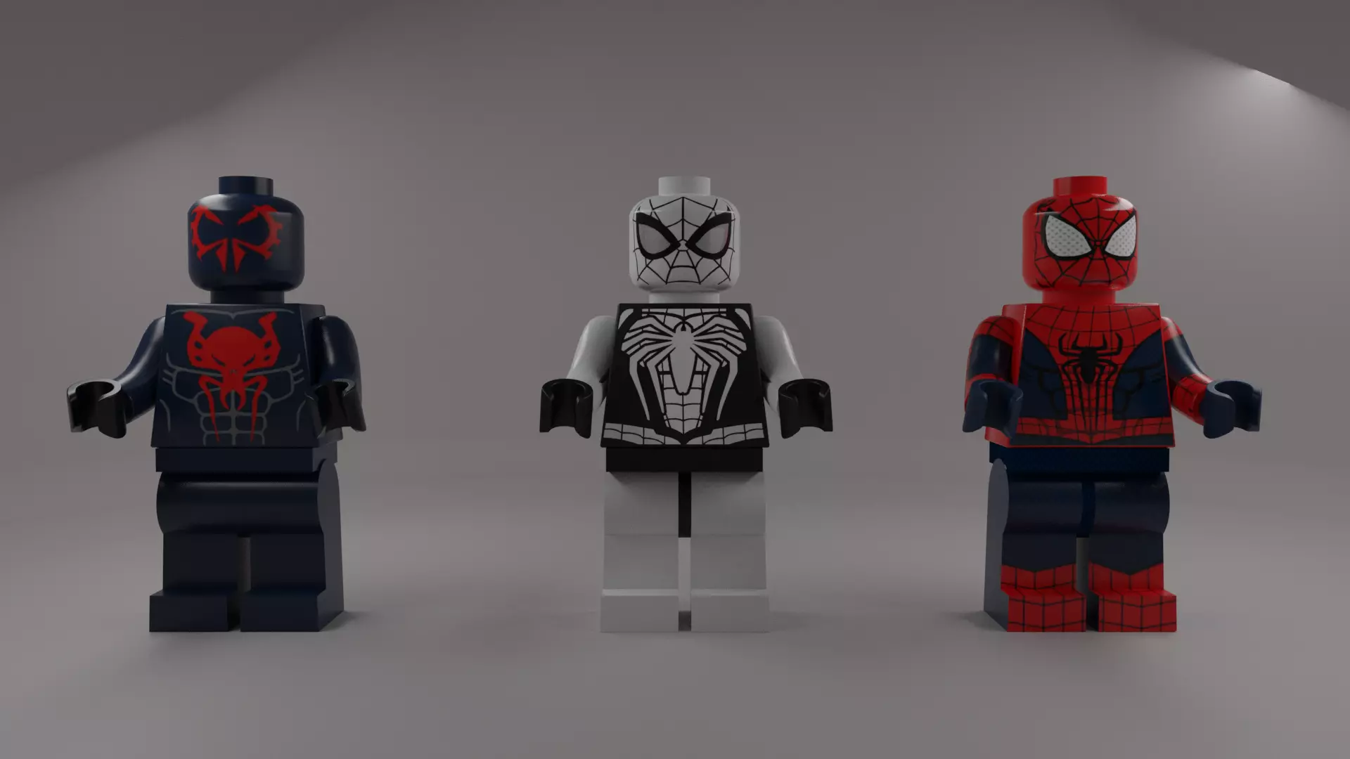 3 lego spiderman Low-poly 3D model_0