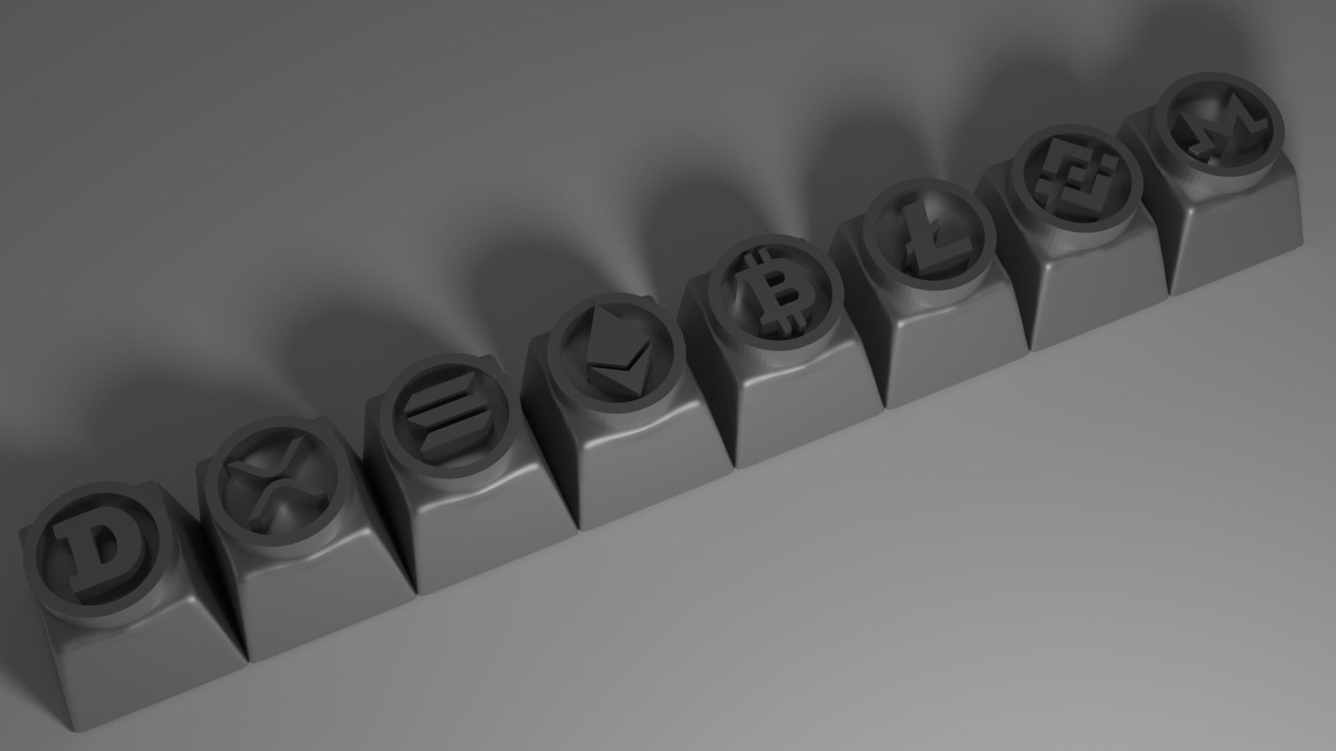 Cryptocurrency Logo 2 Set 8 Keycaps for Mechanical Keyboards 3D print model_8
