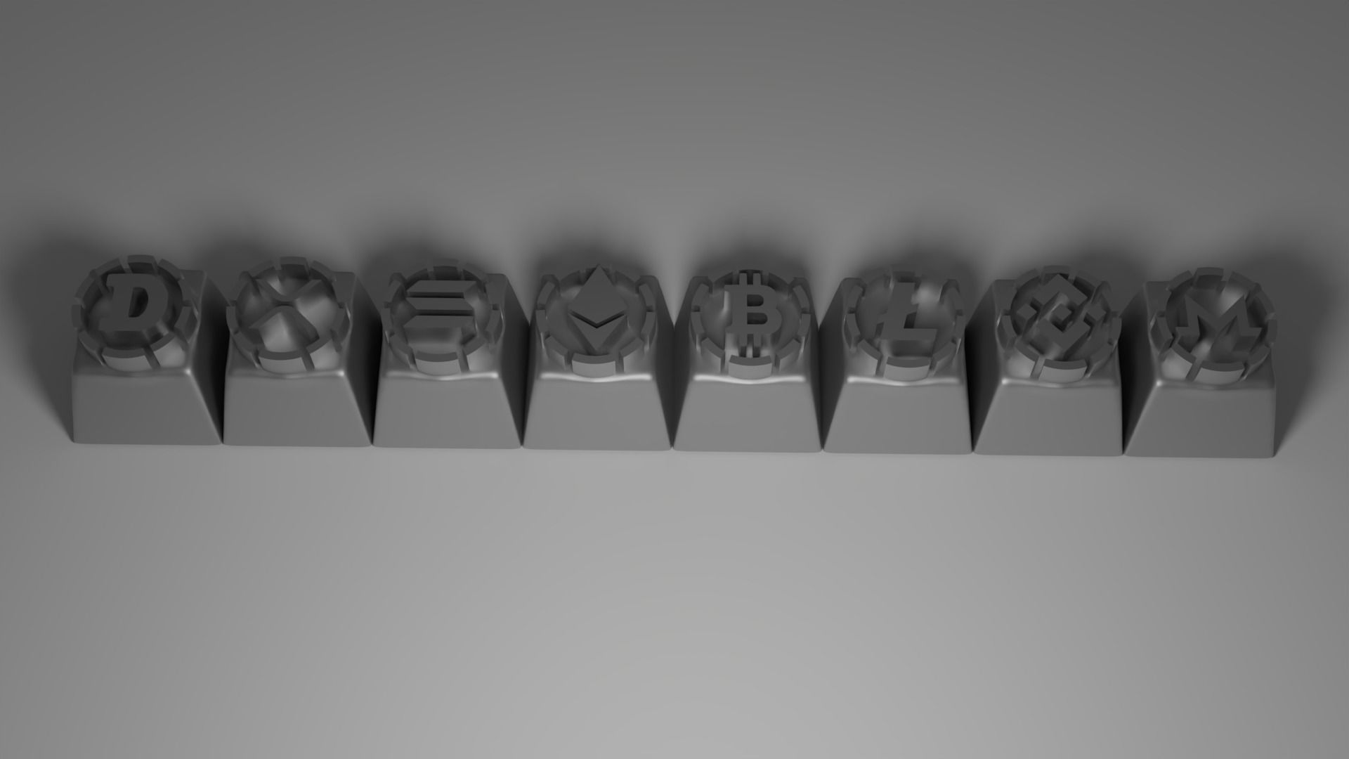 Cryptocurrency Logo 2 Set 8 Keycaps for Mechanical Keyboards 3D print model_7