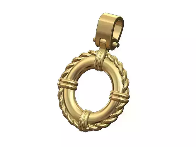 Life buoy pendant with bail 