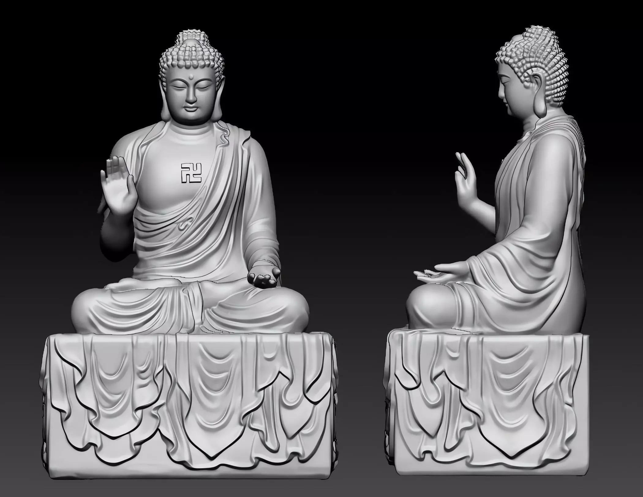 Buddha statue 3D print model_0