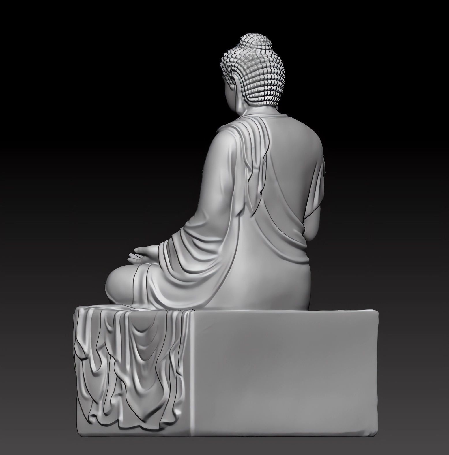 Buddha statue 3D print model_3