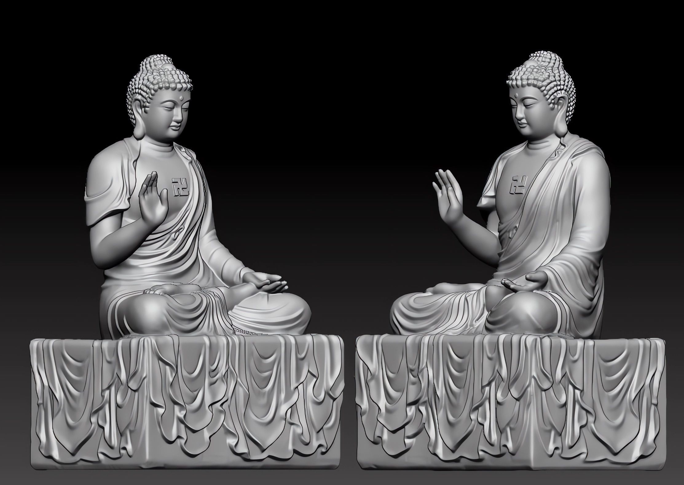 Buddha statue 3D print model_1