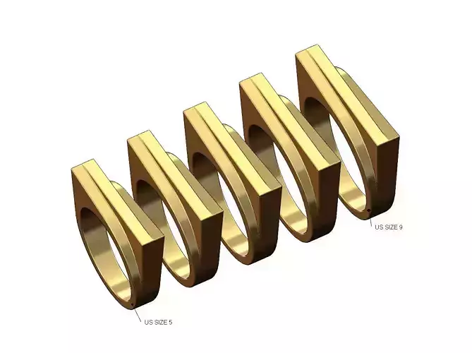 Overlapping steps statement signet US sizes 5to9