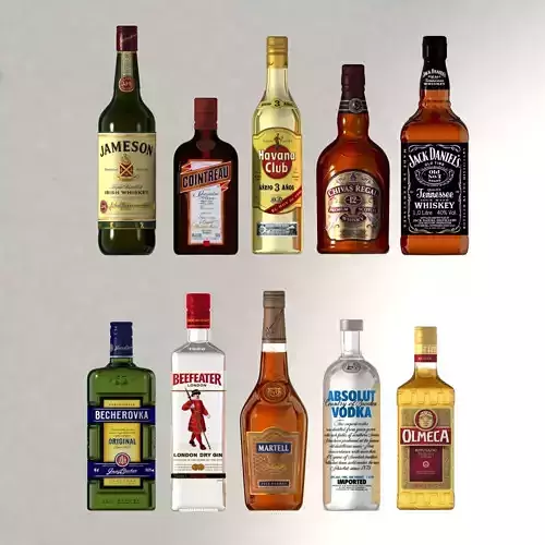 bottle alcohol collection 3D 3D model
