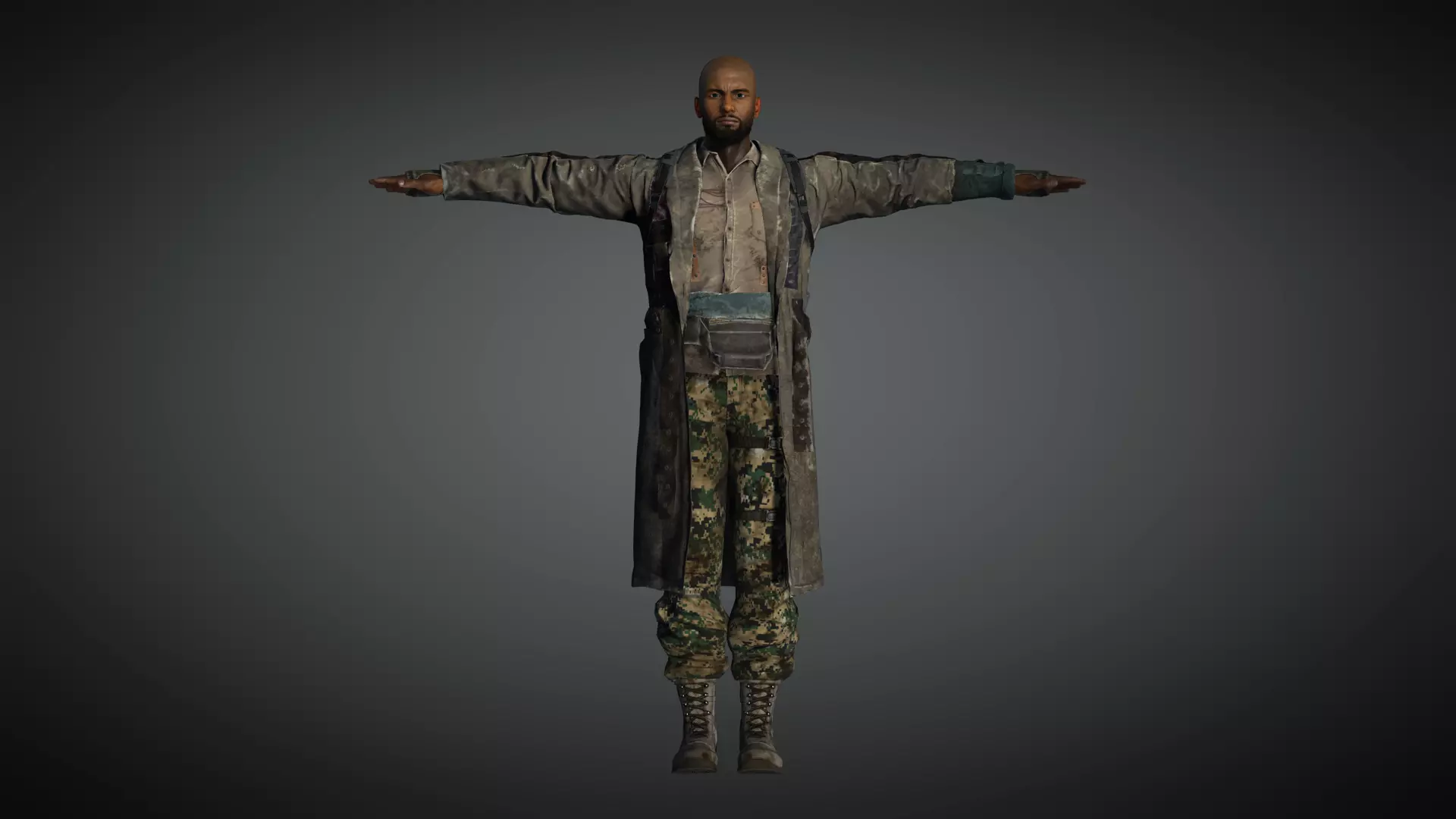 AAA Apocalypse Male Character 01 Low-poly 3D model_0