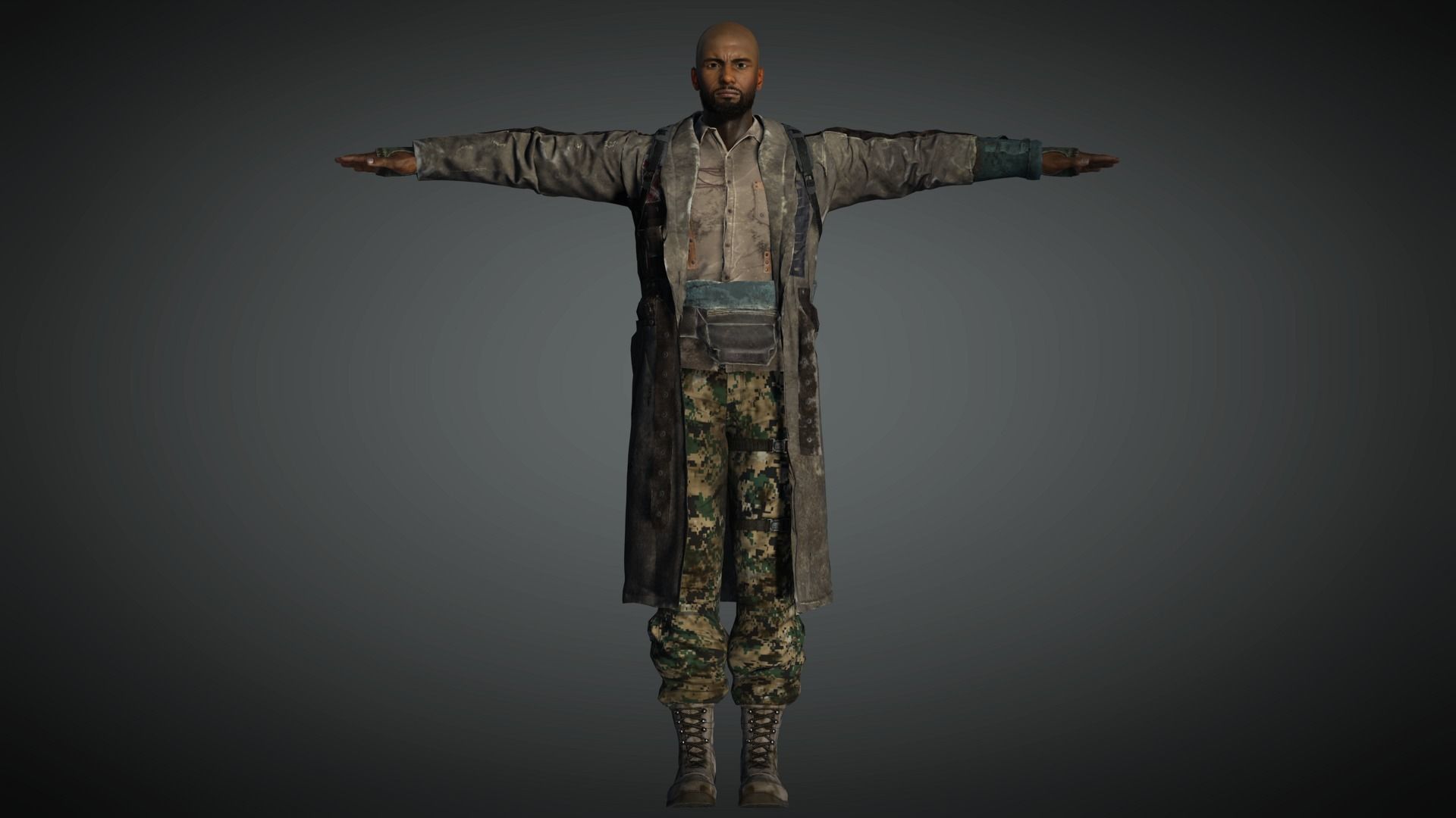 AAA Apocalypse Male Character 01 Low-poly 3D model_1