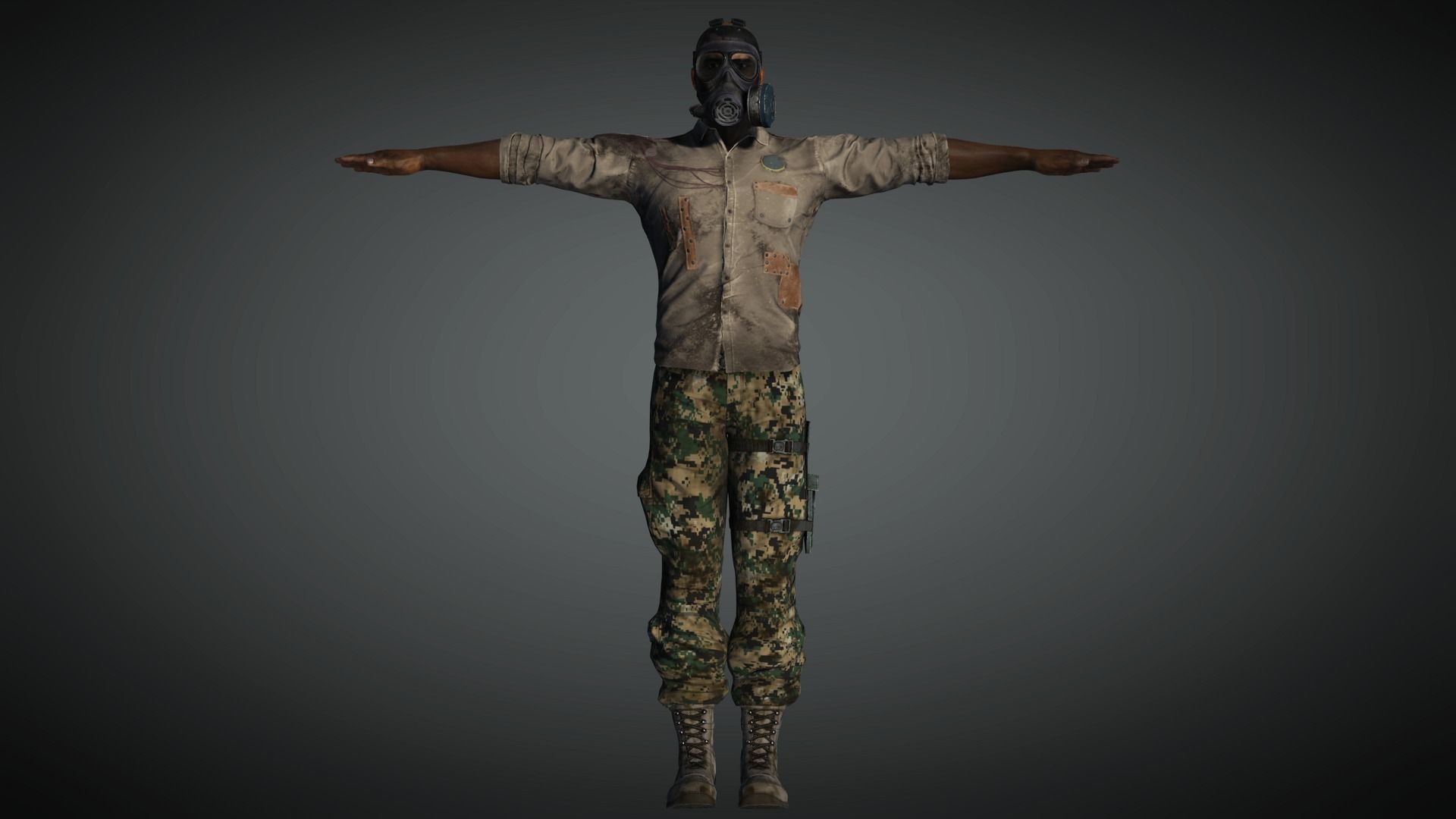 AAA Apocalypse Male Character 01 Low-poly 3D model_4