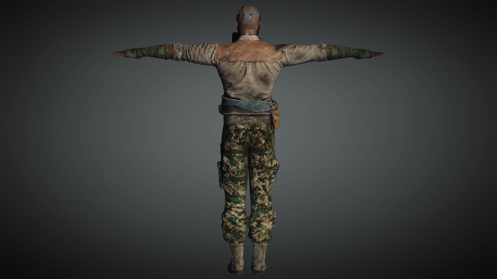 AAA Apocalypse Male Character 01 Low-poly 3D model_9